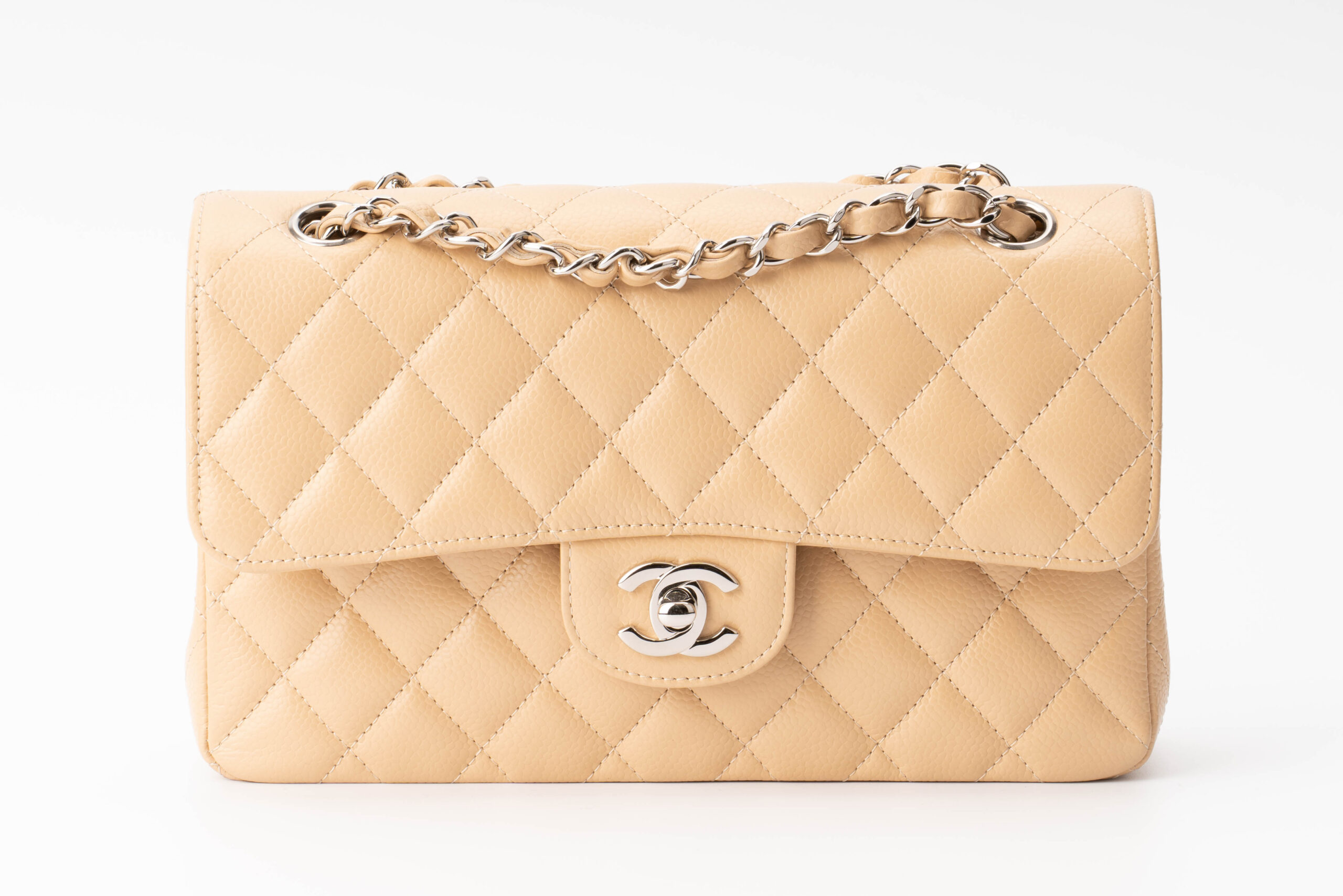 Chanel Small Classic Flap Beige Caviar - Luxury Shopping