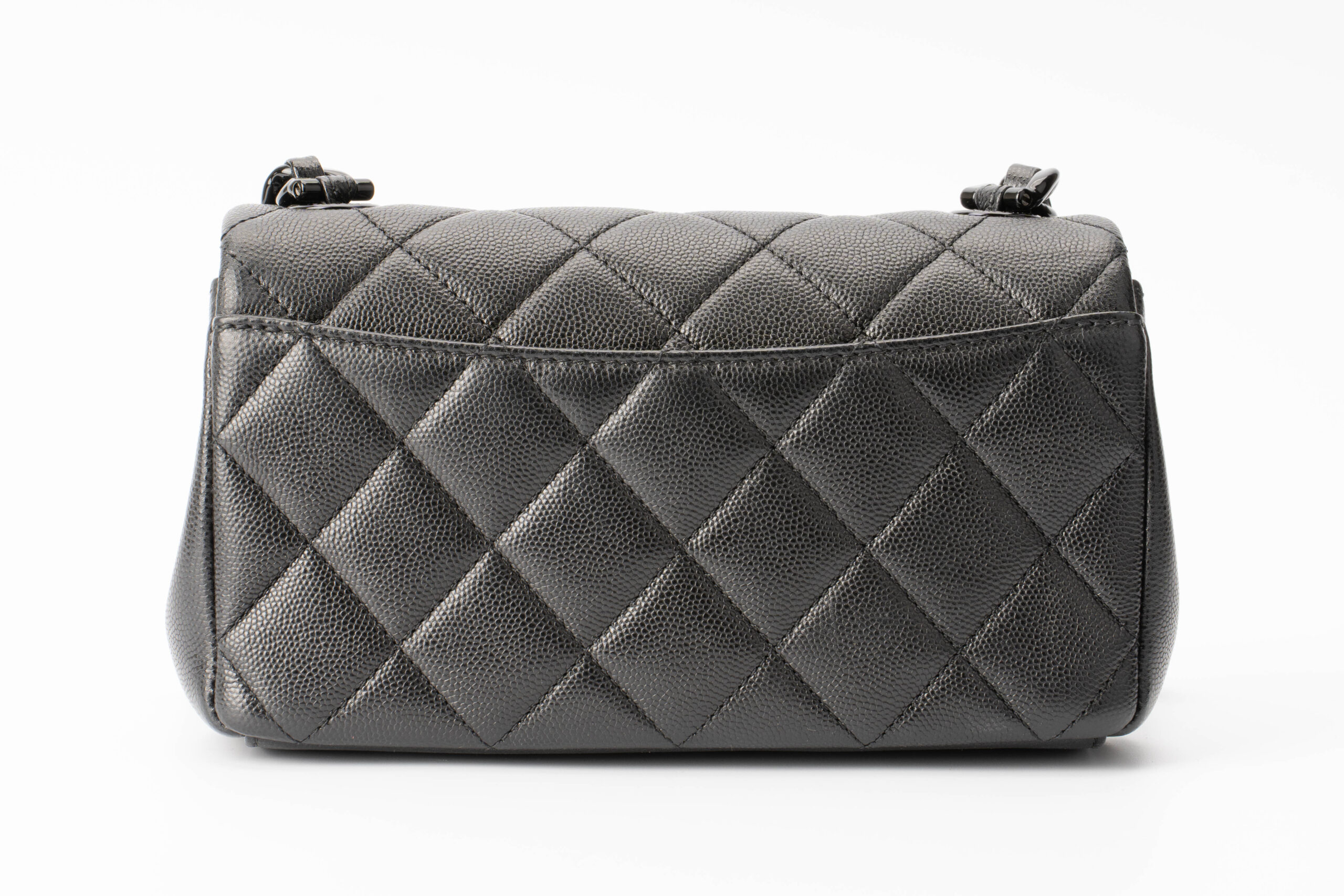 Chanel Incognito Mini Square Flap Black Quilted Caviar with shiny