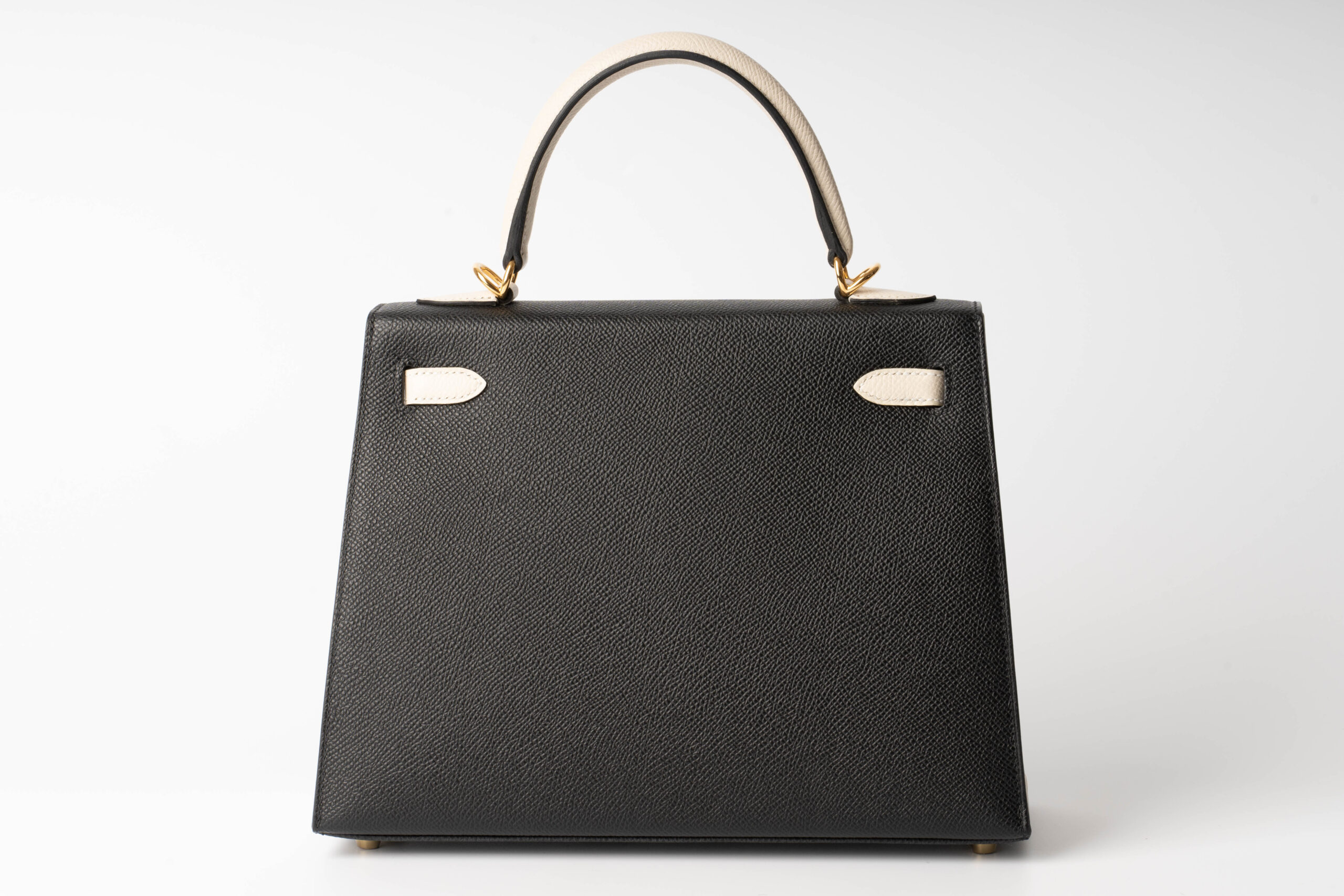 Hermès Kelly 25 Craie Noir Epsom HSS (3)