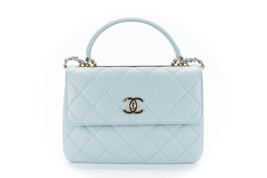 Chanel Flap Bag with Top Handle Mini Baby Blue