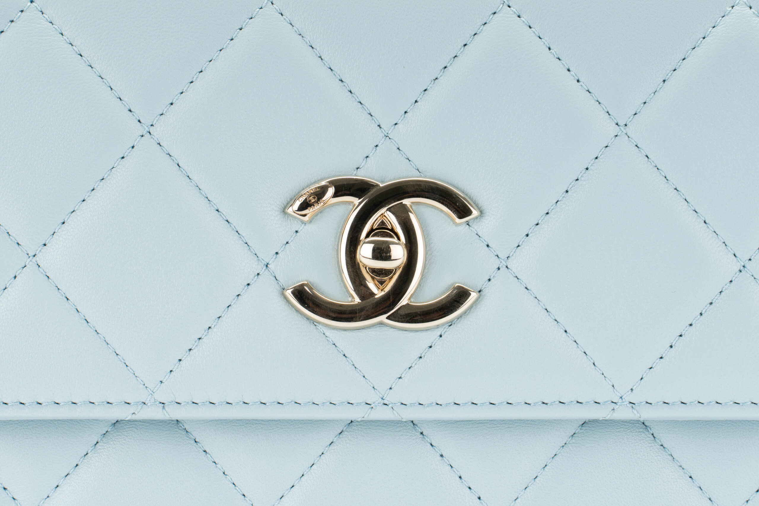 Chanel Trendy CC Powder Blue Lambskin Small Light Gold Hardware ...