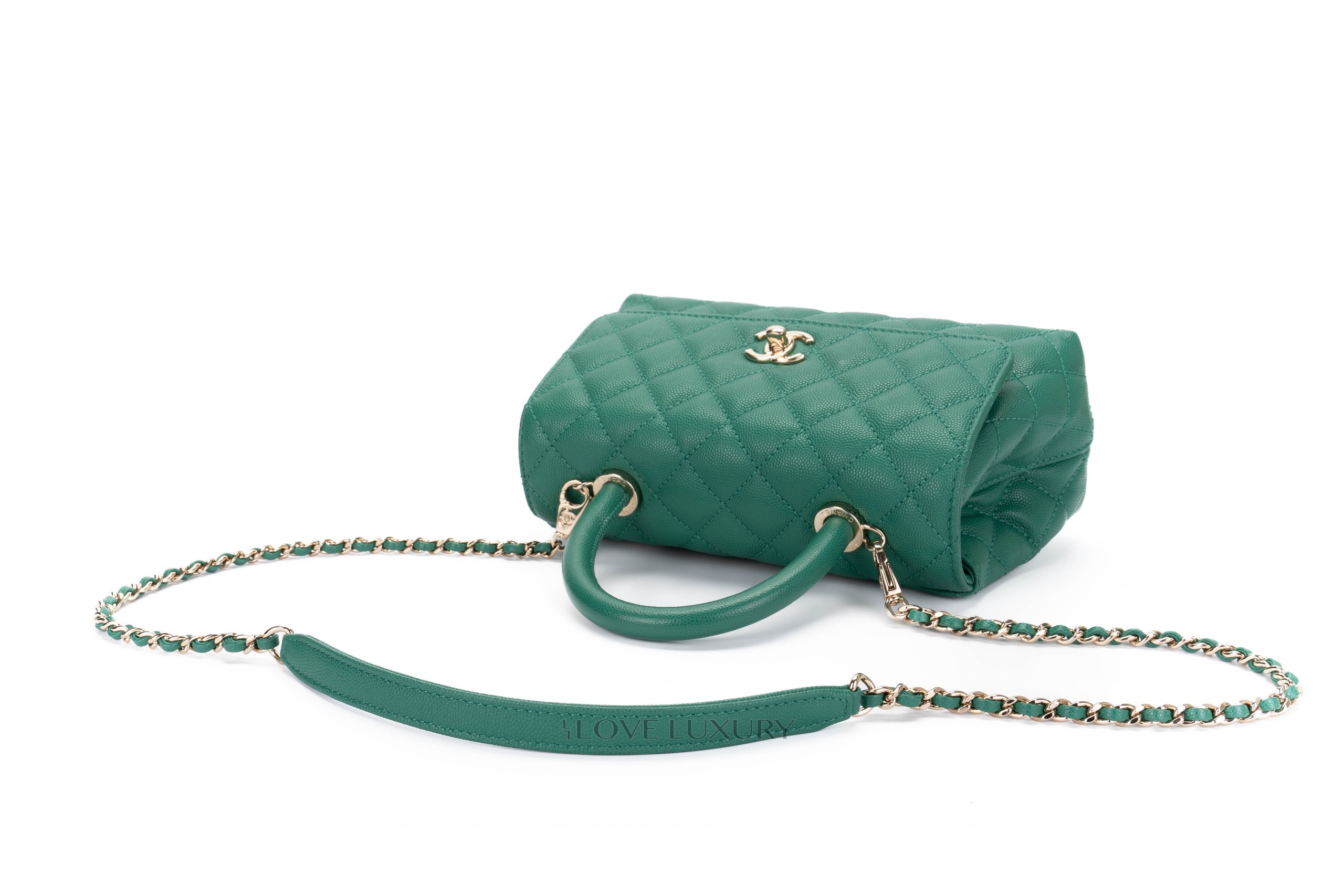 Chanel-Small-Coco-Handle-Quilted-Caviar-Emerald-Champagne-Hardware-13