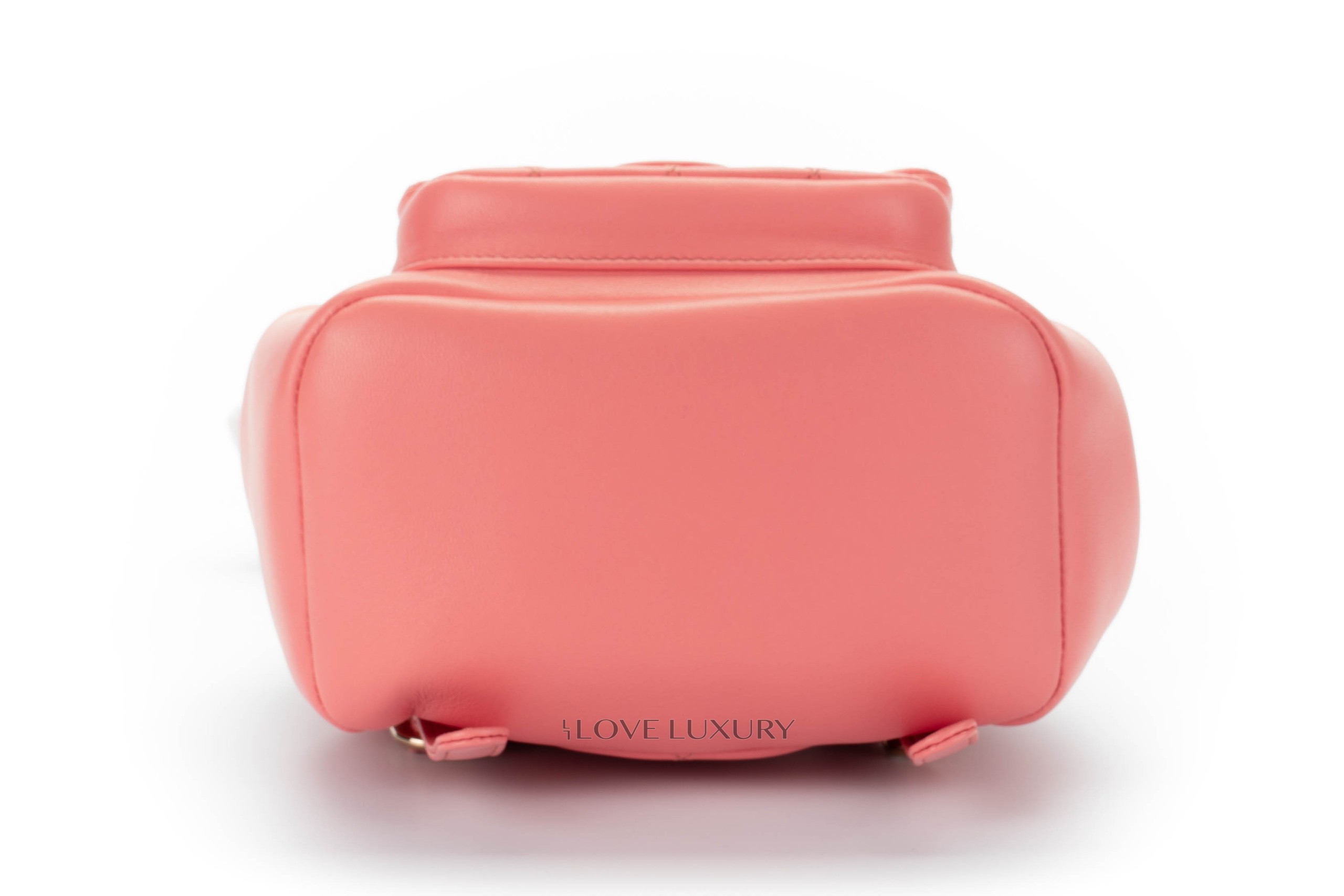 Chanel Small Coral Lambskin Backpack Champagne Gold Hardware - Luxury ...