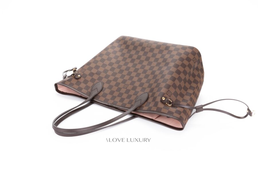 louis vuitton damier ebene neo neverfull mm rose ballerine