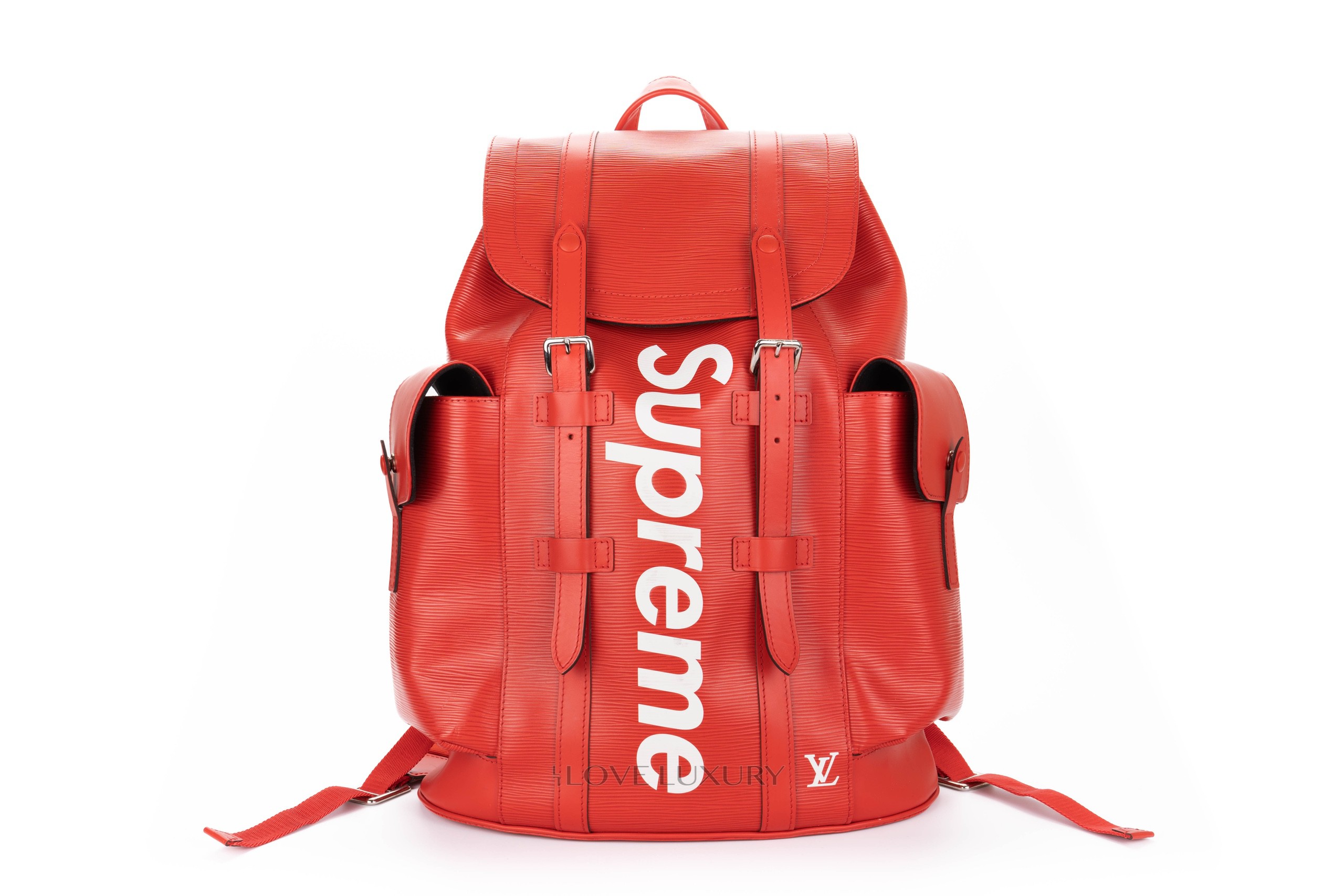 CLEAN LOUIS VUITTON Supreme Epi Christopher PM Backpack Leather Red M53414   eBay