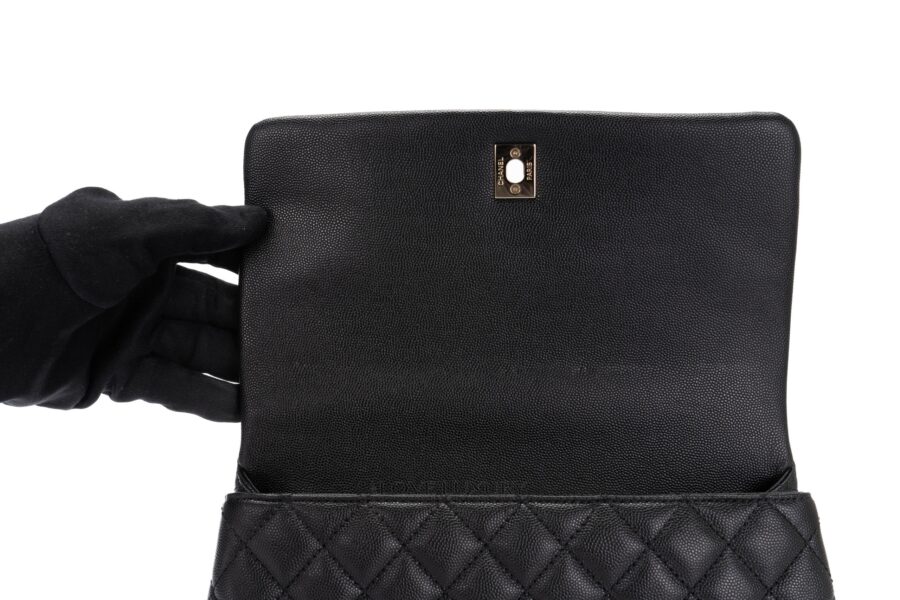 Chanel Large Coco Top Handle Black Caviar Light Ghw Luxury Shopping