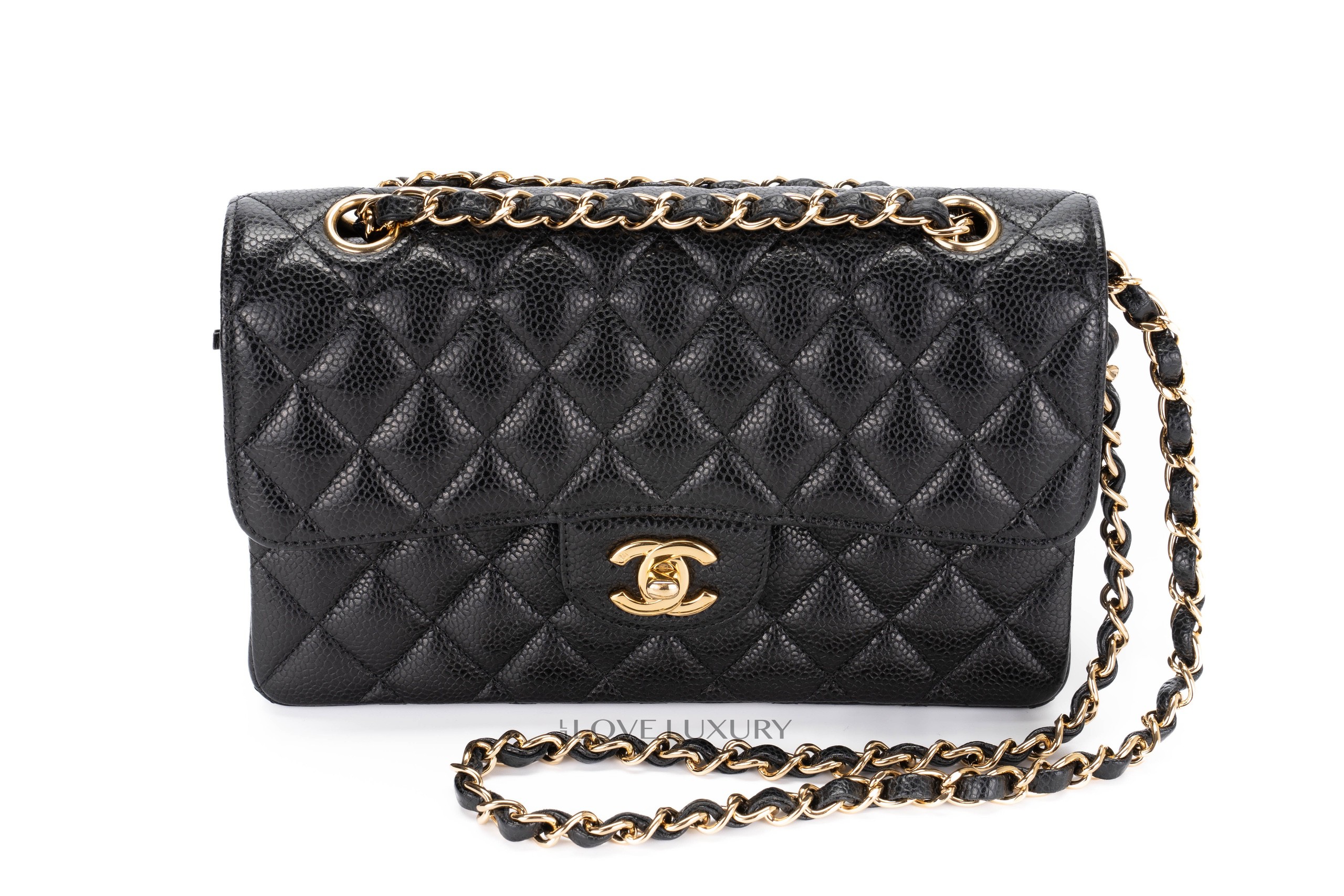 Chanel Small Black Caviar Classic Flap GHW Black Interior - Luxury Shopping