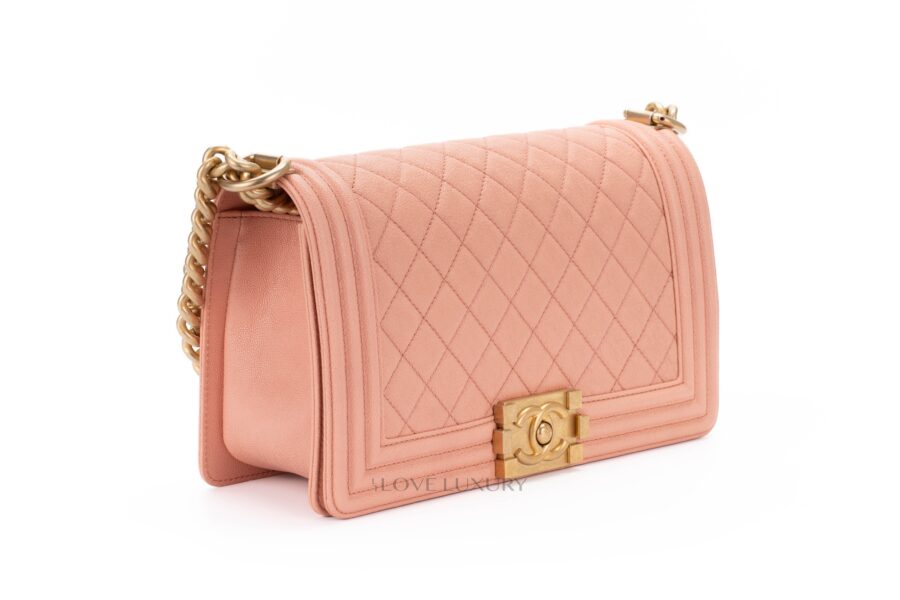 Chanel Medium Boy Bag Pink Caviar GHW 27 Series Luxury Shopping