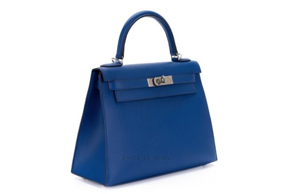 Hermès Kelly 28 Bleu Royal Epsom Sellier Palladium Hardware
