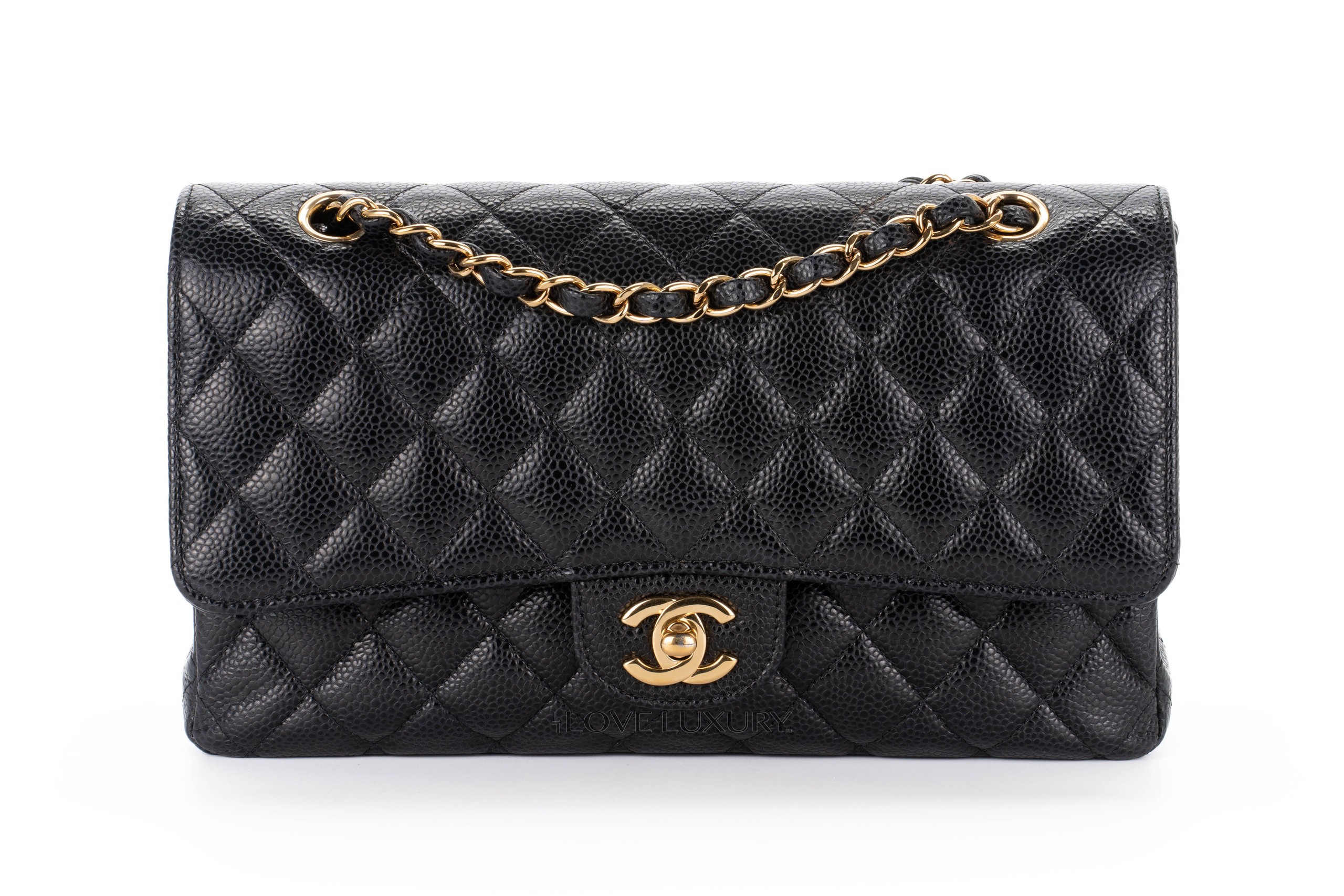 Chanel Medium Classic Flap Black Caviar Gold Hardware - Luxury Shopping