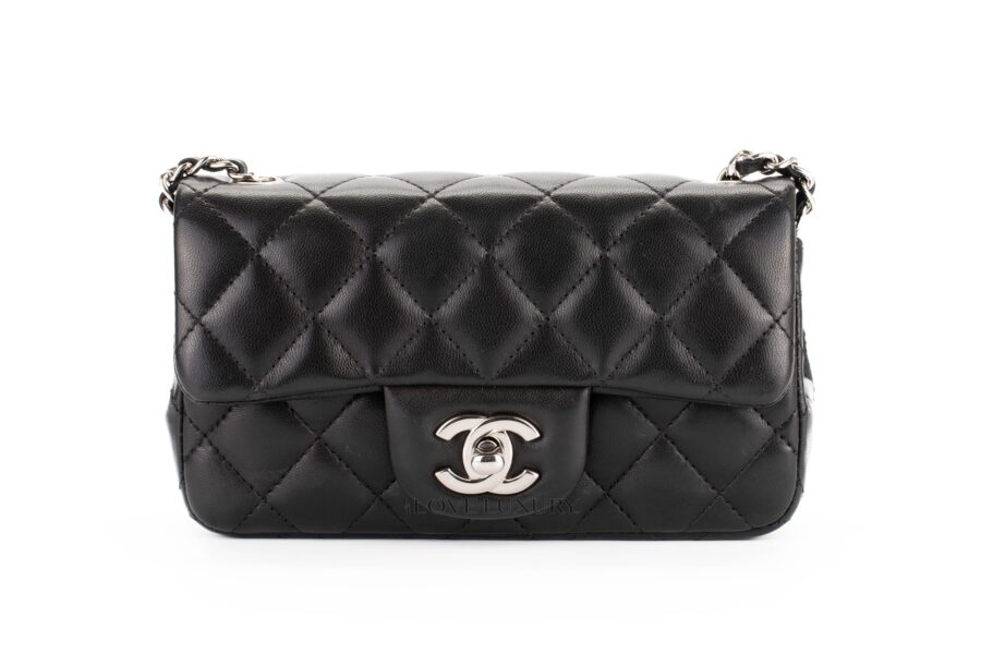 Chanel Ultra Mini Rectangular Black Lambskin Silver Hardware - Luxury  Shopping