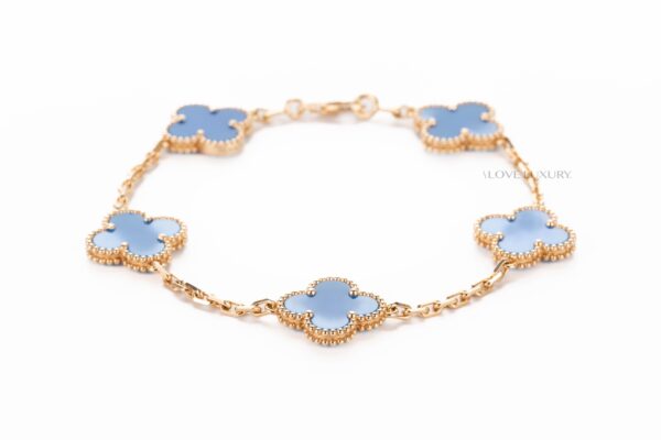 Blue Van Cleef Van Cleef Arpels Vintage Alhambra Motifs Blue Agate