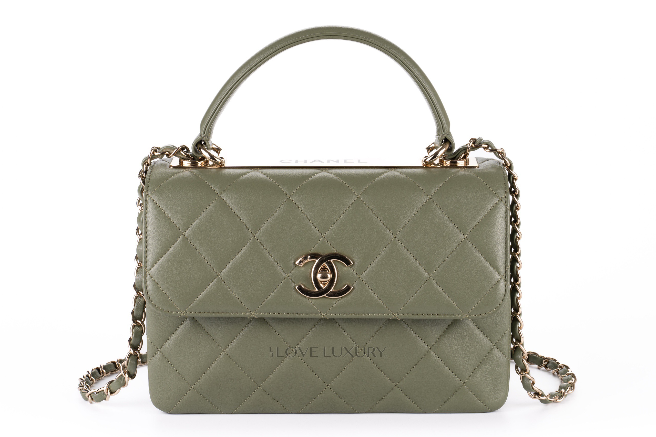 Chanel Medium Trendy CC Flap Green Champagne Hardware - Luxury Shopping