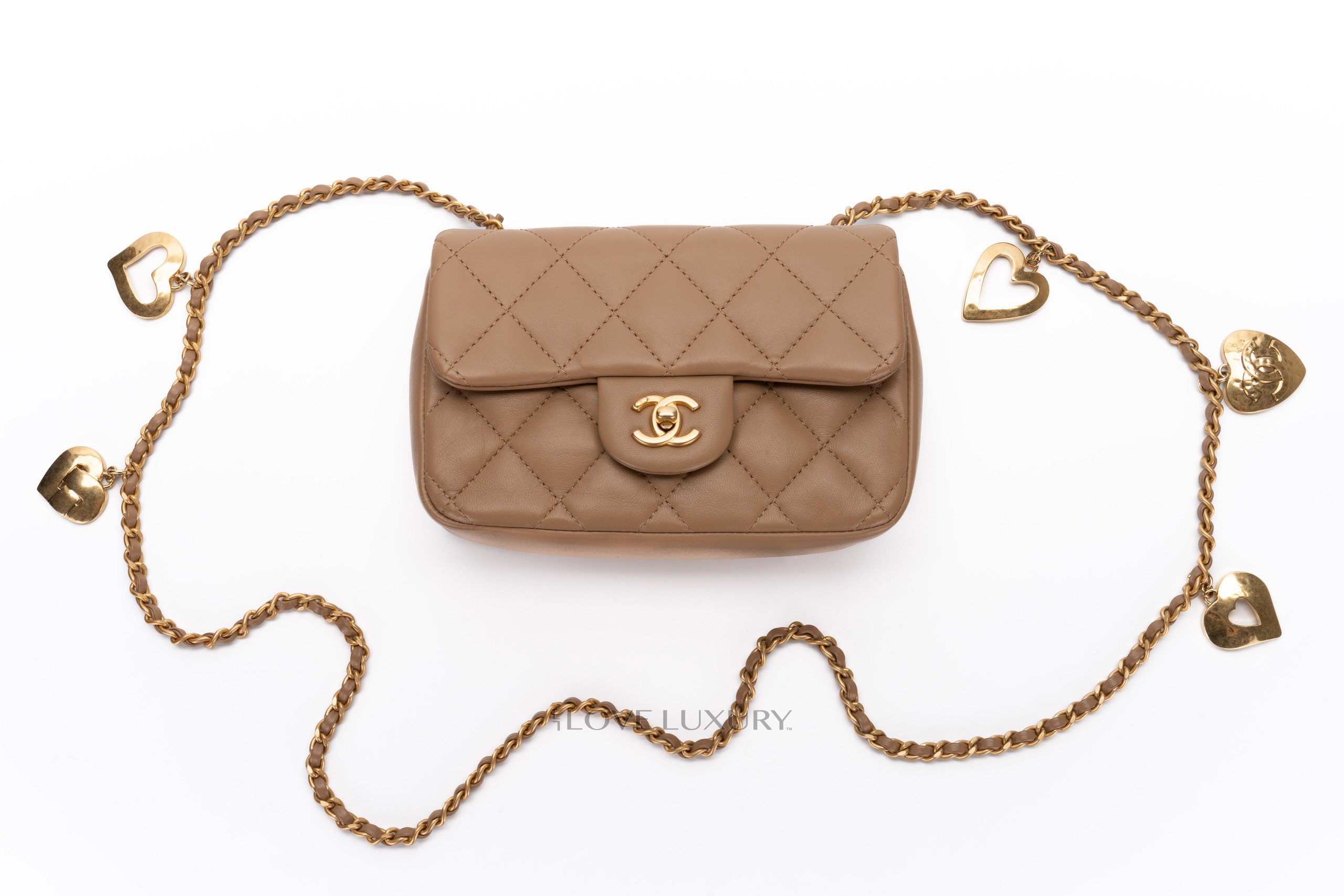 Chanel Mini Rectangular Beige Lambskin Light Gold Hardware - Luxury ...