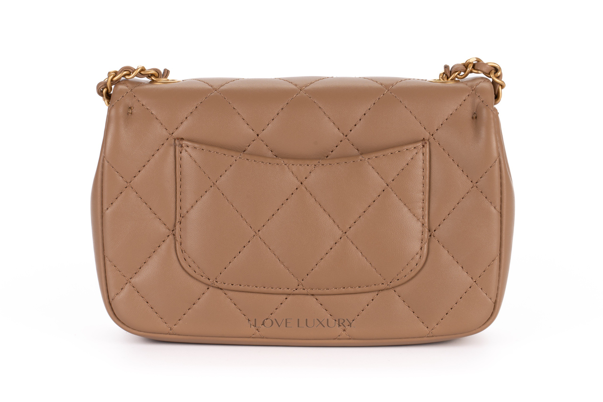 Chanel Mini Rectangular Beige Lambskin Light Gold Hardware - Luxury ...