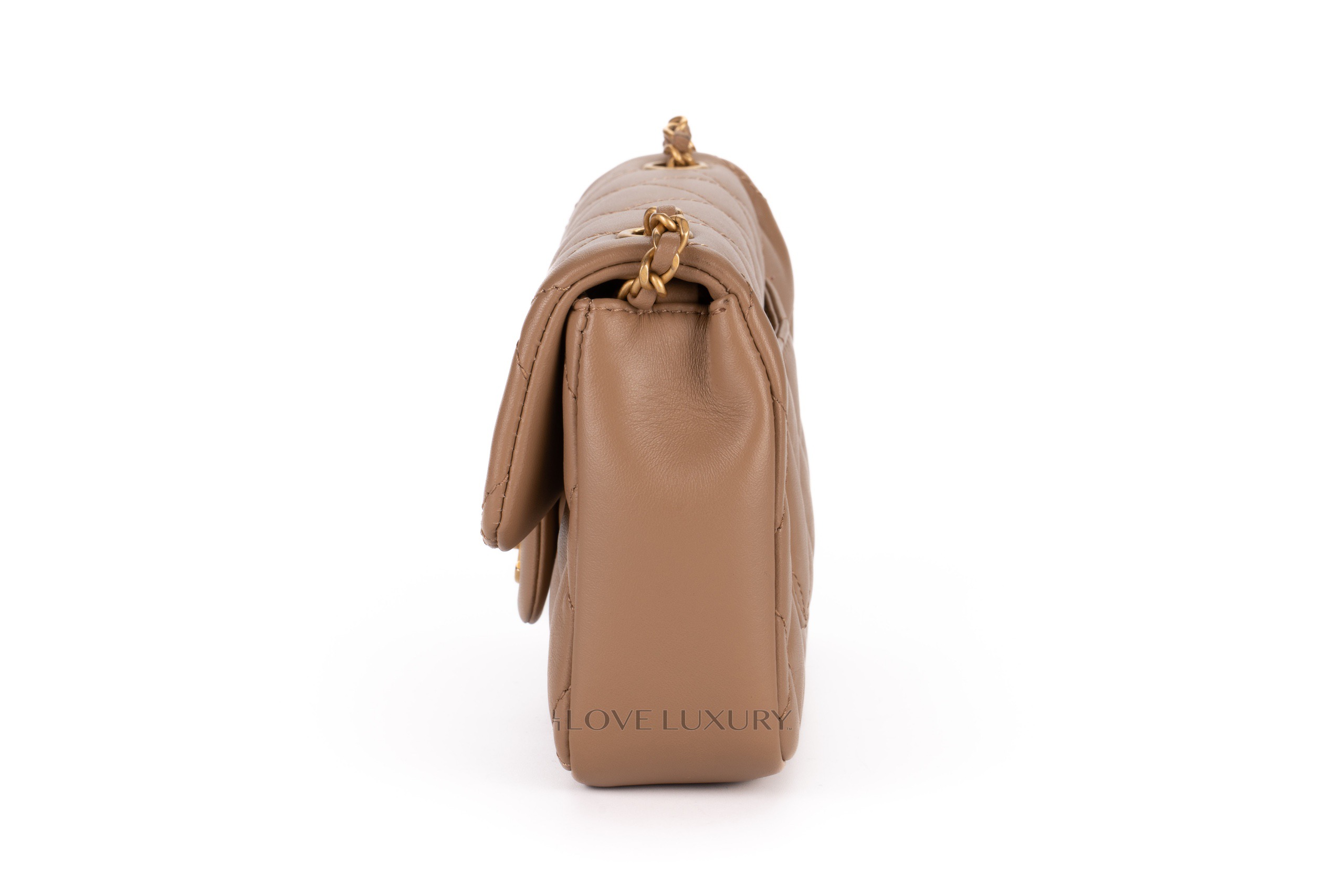 Chanel Mini Rectangular Beige Lambskin Light Gold Hardware - Luxury ...