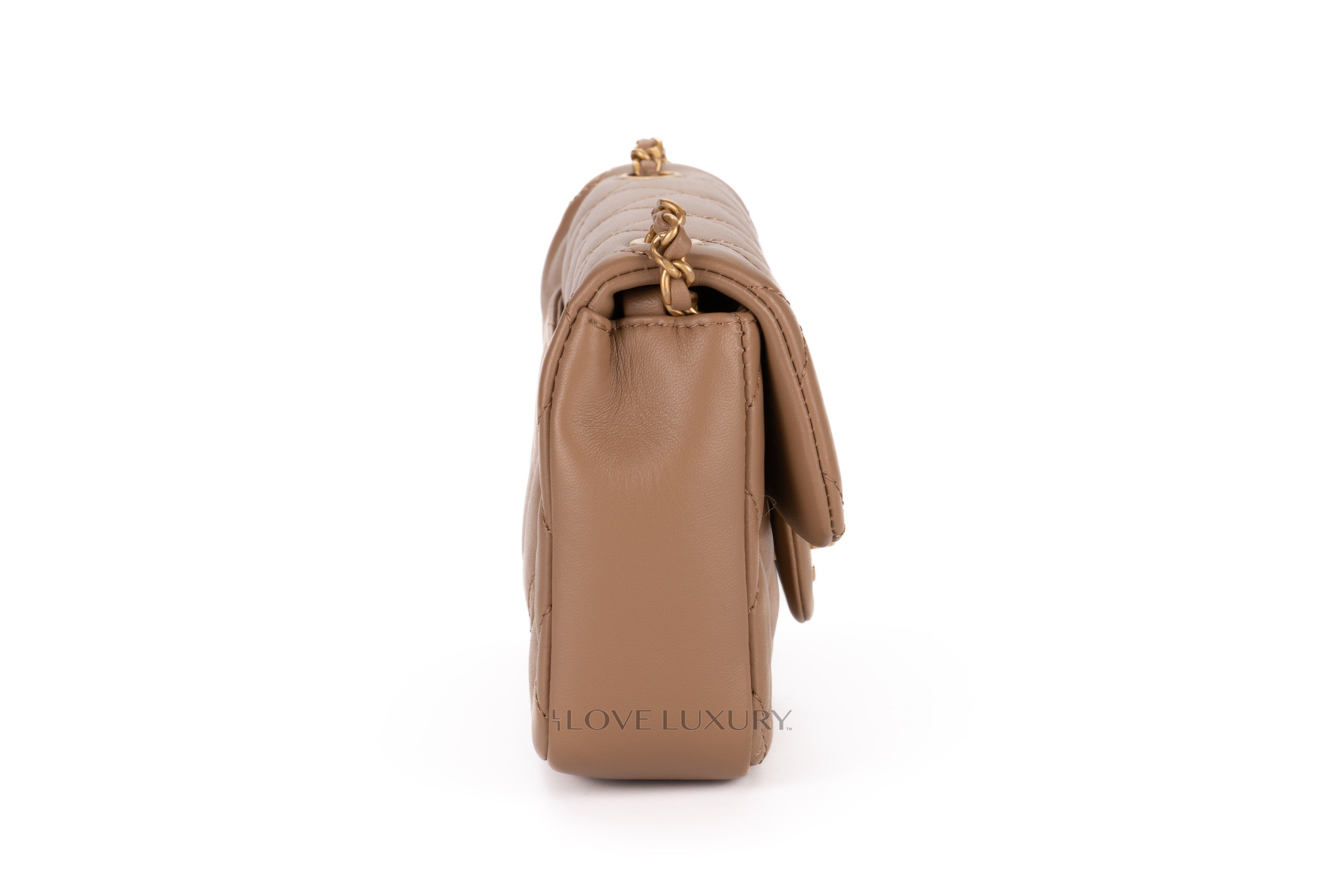 Chanel Mini Rectangular Beige Lambskin Light Gold Hardware - Luxury ...