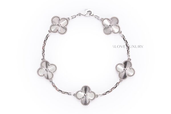 Van Cleef Arpels Vintage Alhambra Motifs 18K Guilloche White