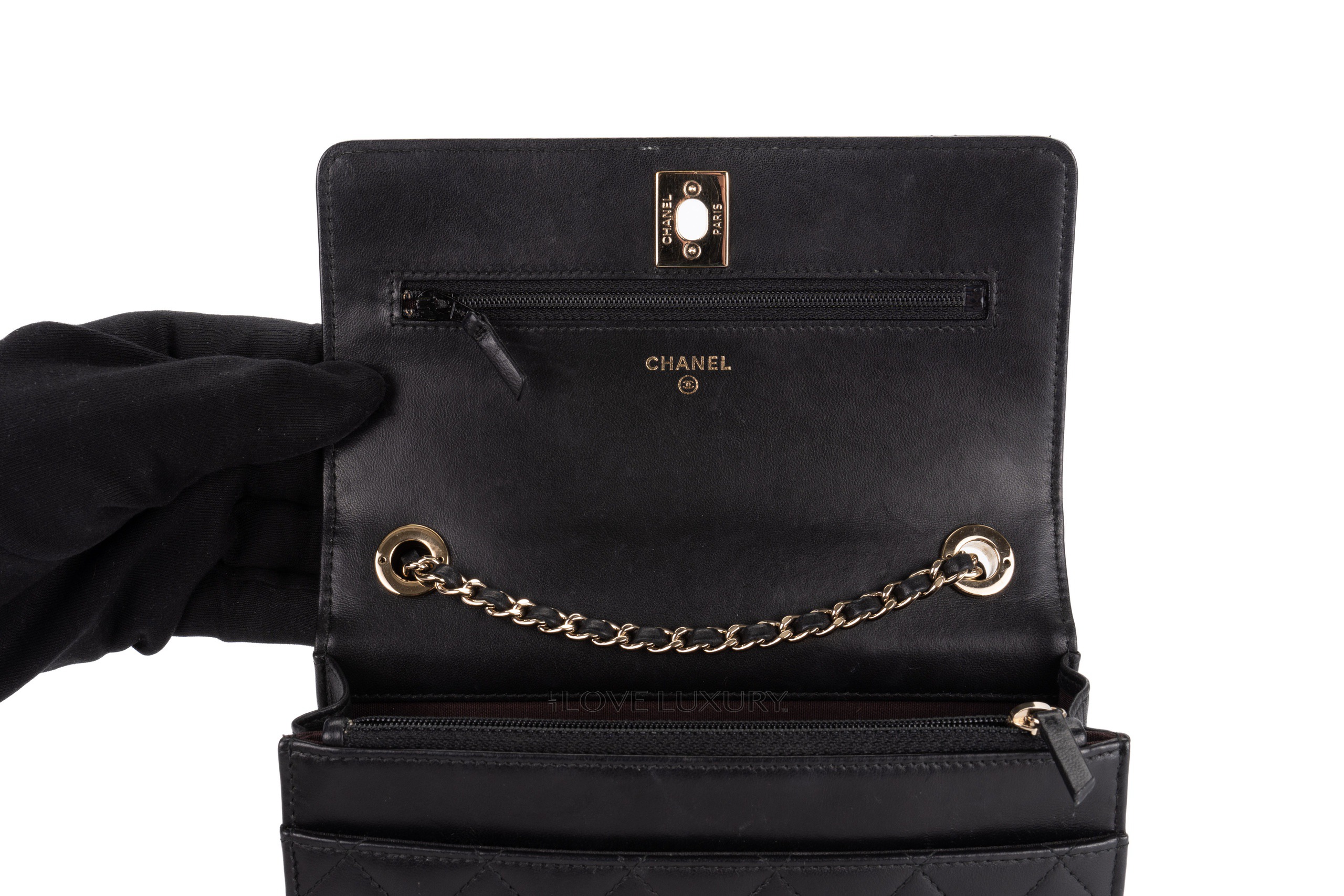 Chanel Wallet on Chain Trendy CC Black Lambskin Gold Hardware Luxury