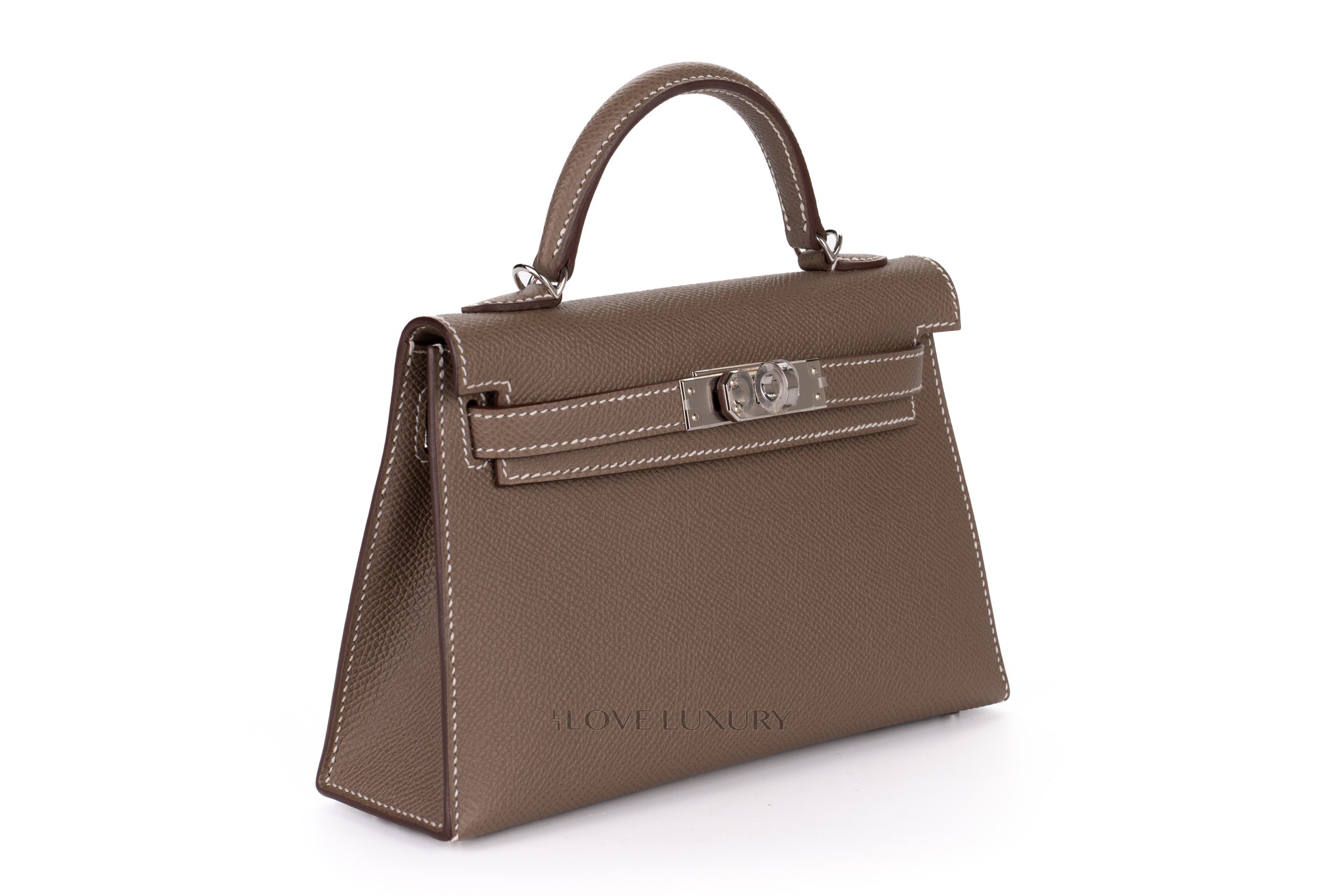 Hermès Etoupe Epsom Mini della Cavalleria Palladium Hardware, 2022 (Like New), Grey Womens Handbag