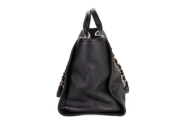 Chanel Deauville Large Shopping Tote Black Calfskin Luxury Shopping