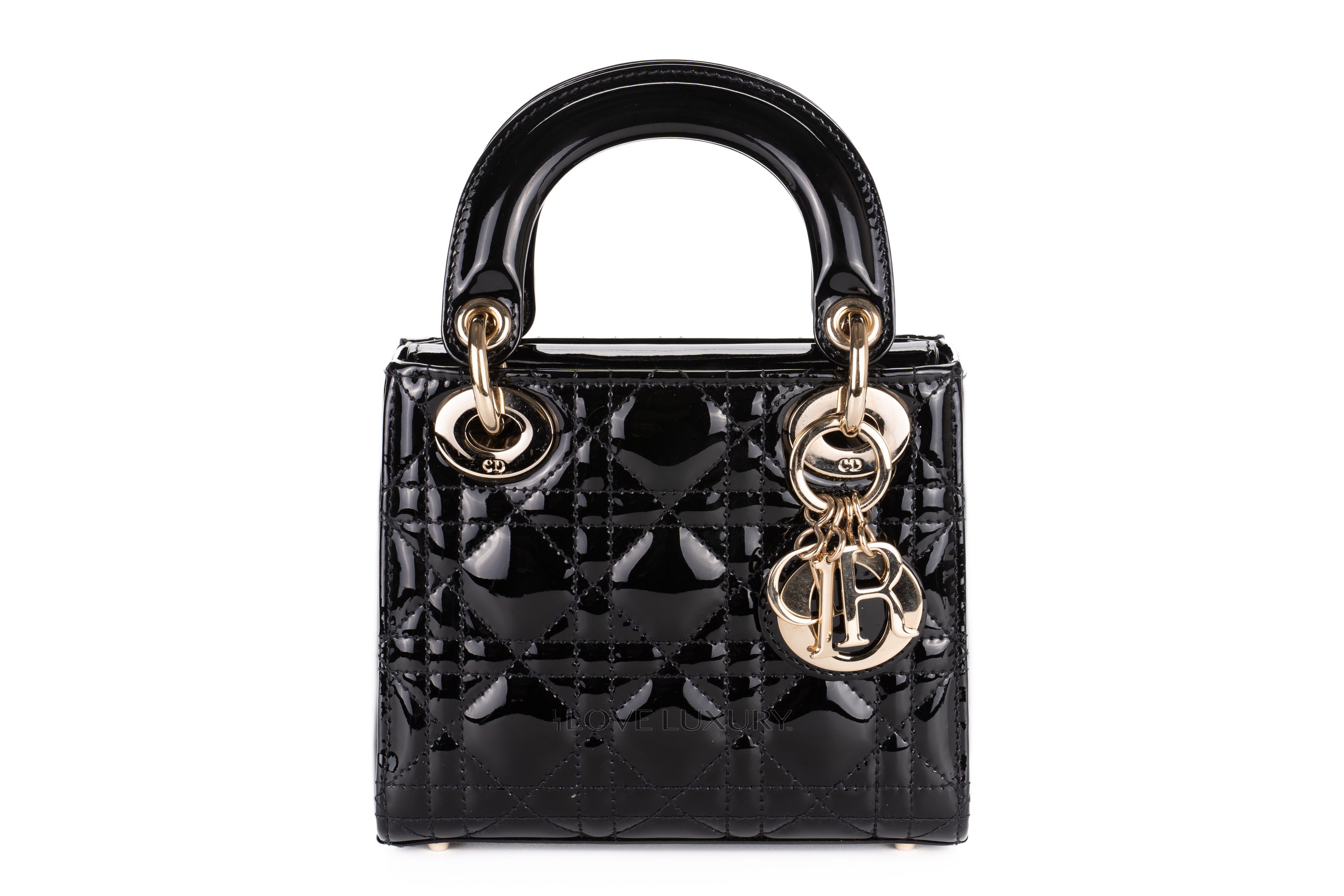 Lady dior best sale mini black gold