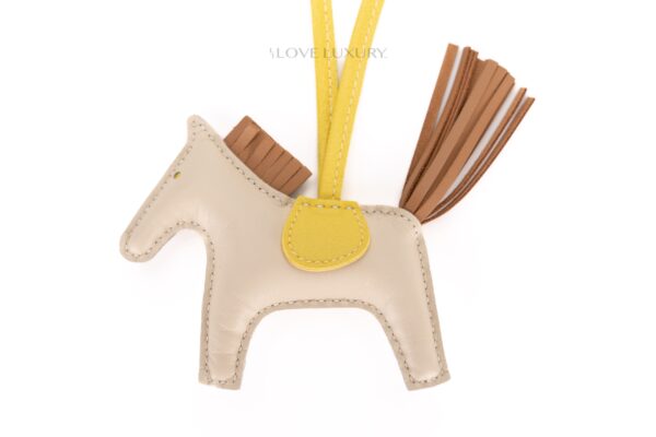 Hermès Rodeo PM Bag Charm in Chai, Lime, & Craie - Luxury