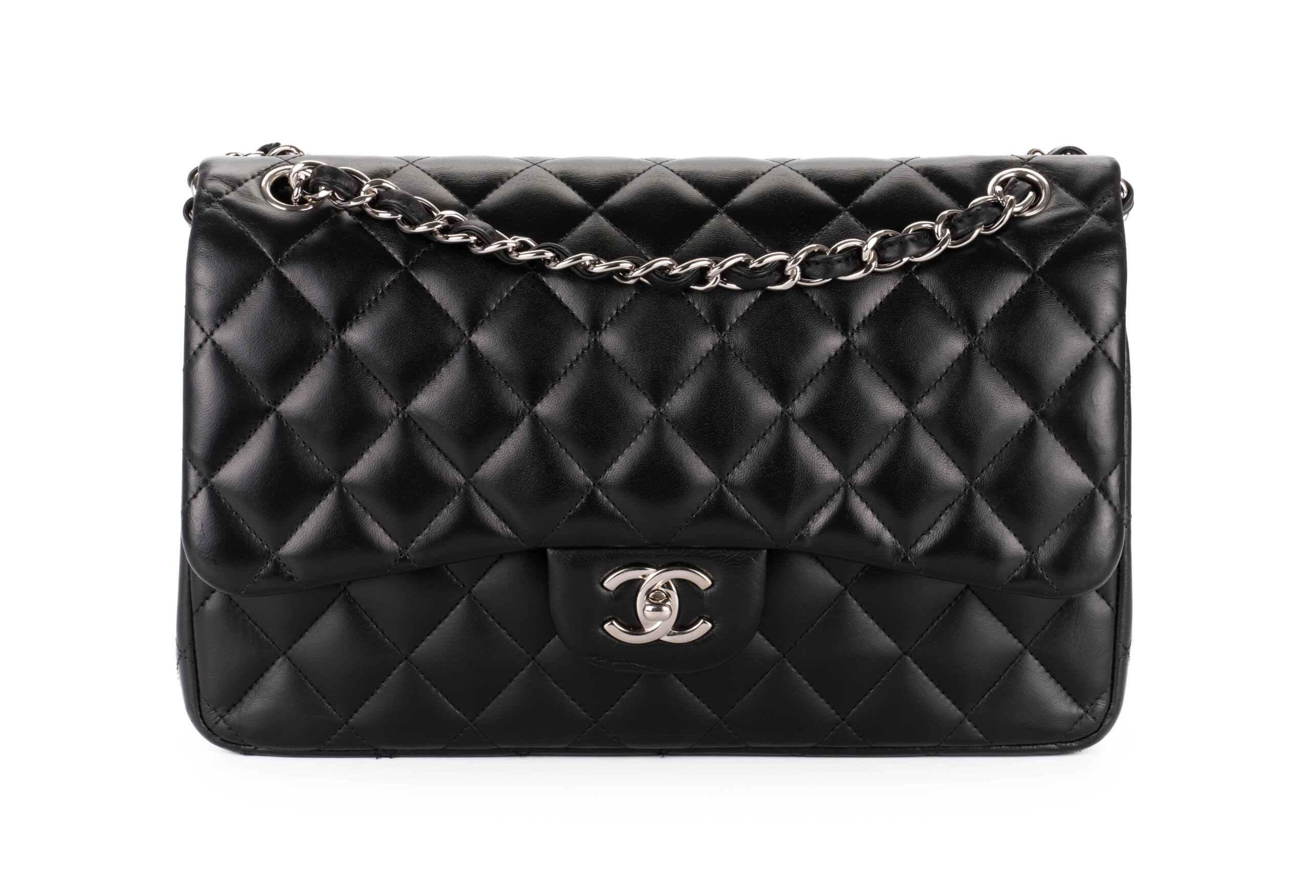 Chanel-Jumbo-Classic-Flap-Lmabskin-Black-Silver-Hardware-2012-1