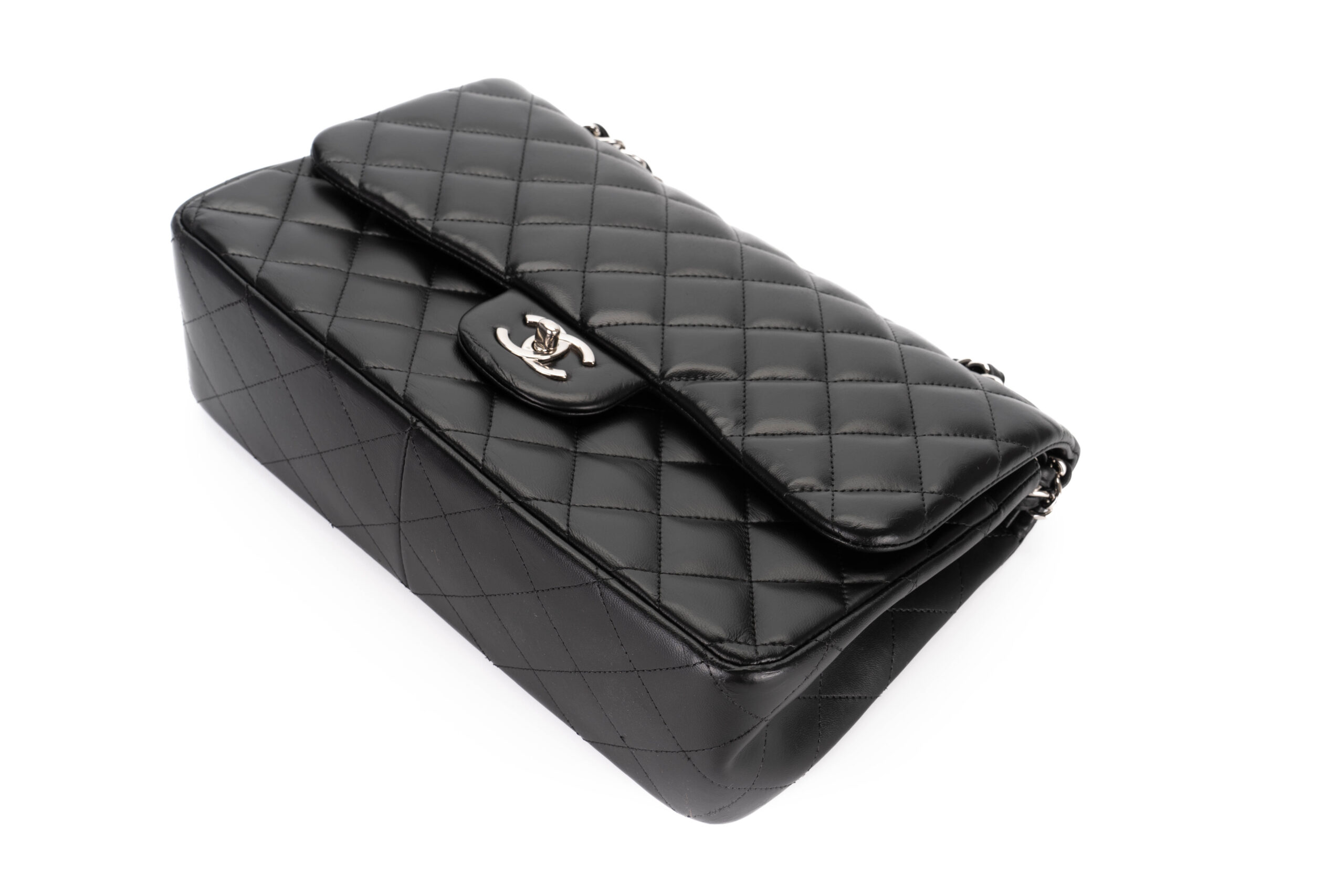 Chanel-Jumbo-Classic-Flap-Lmabskin-Black-Silver-Hardware-2012-12