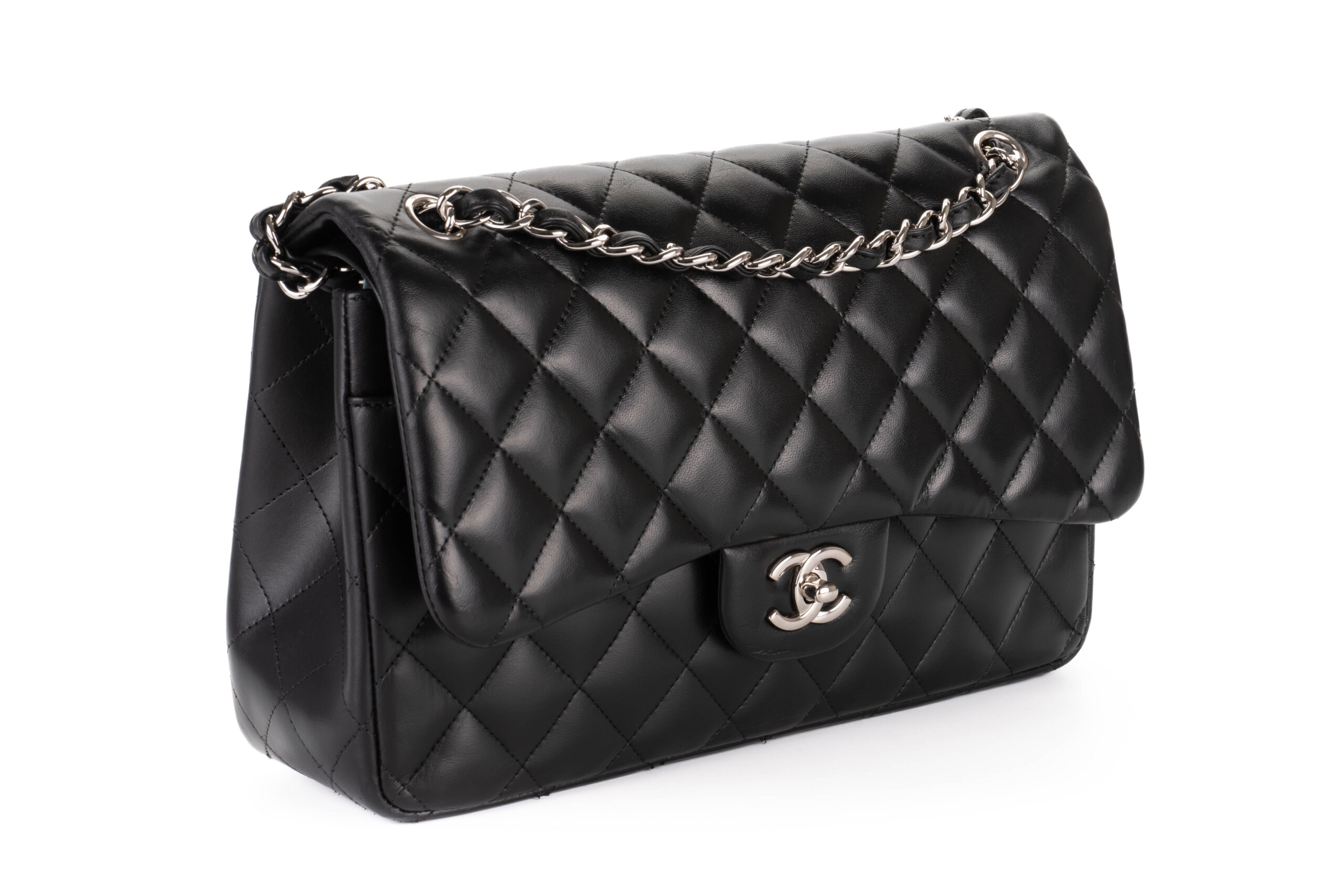 Chanel-Jumbo-Classic-Flap-Lmabskin-Black-Silver-Hardware-2012-2