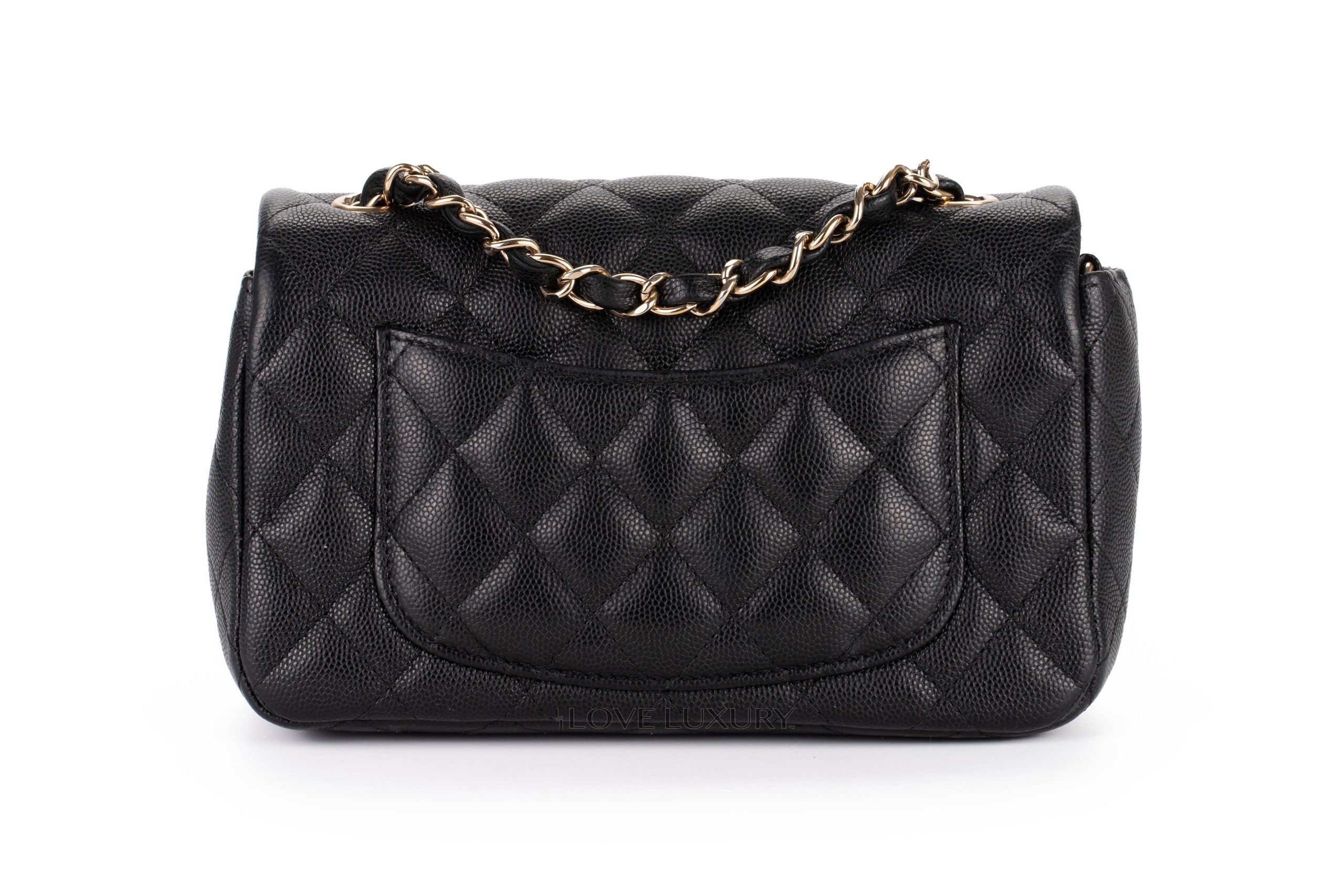 Chanel Mini Rectangular Black Caviar Gold Hardware - Luxury Shopping