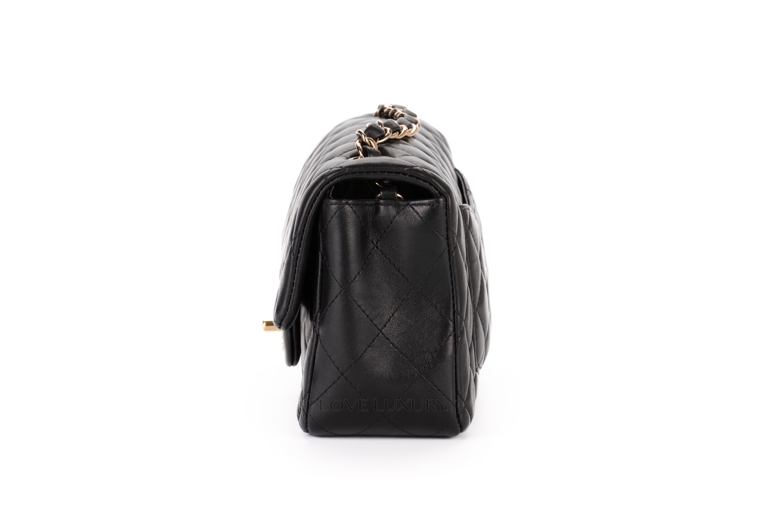 Chanel Mini Rectangular Lambskin Black Gold Hardware - Luxury Shopping