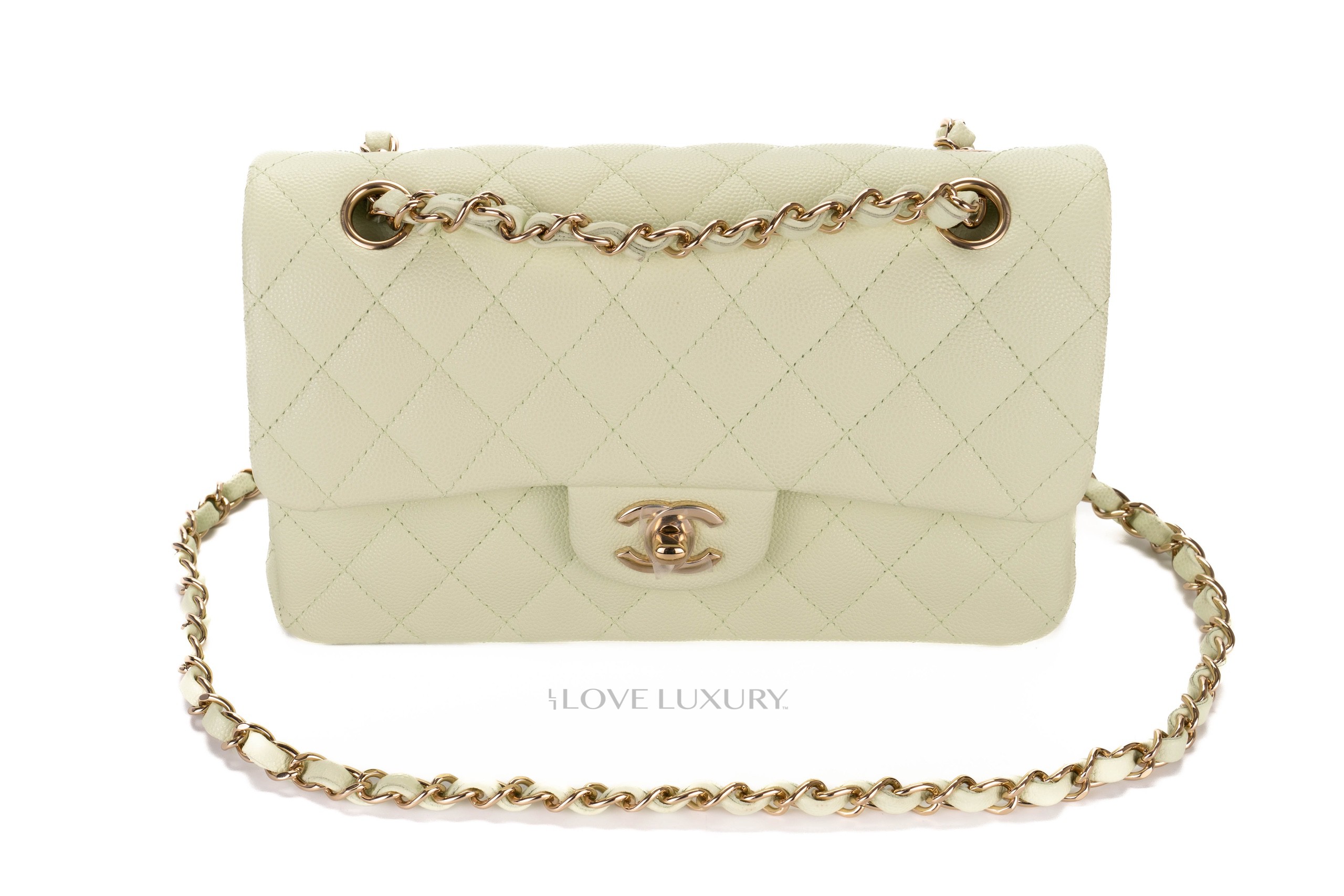 CHANEL CF Double Flap Medium 22C Caviar Light Beige