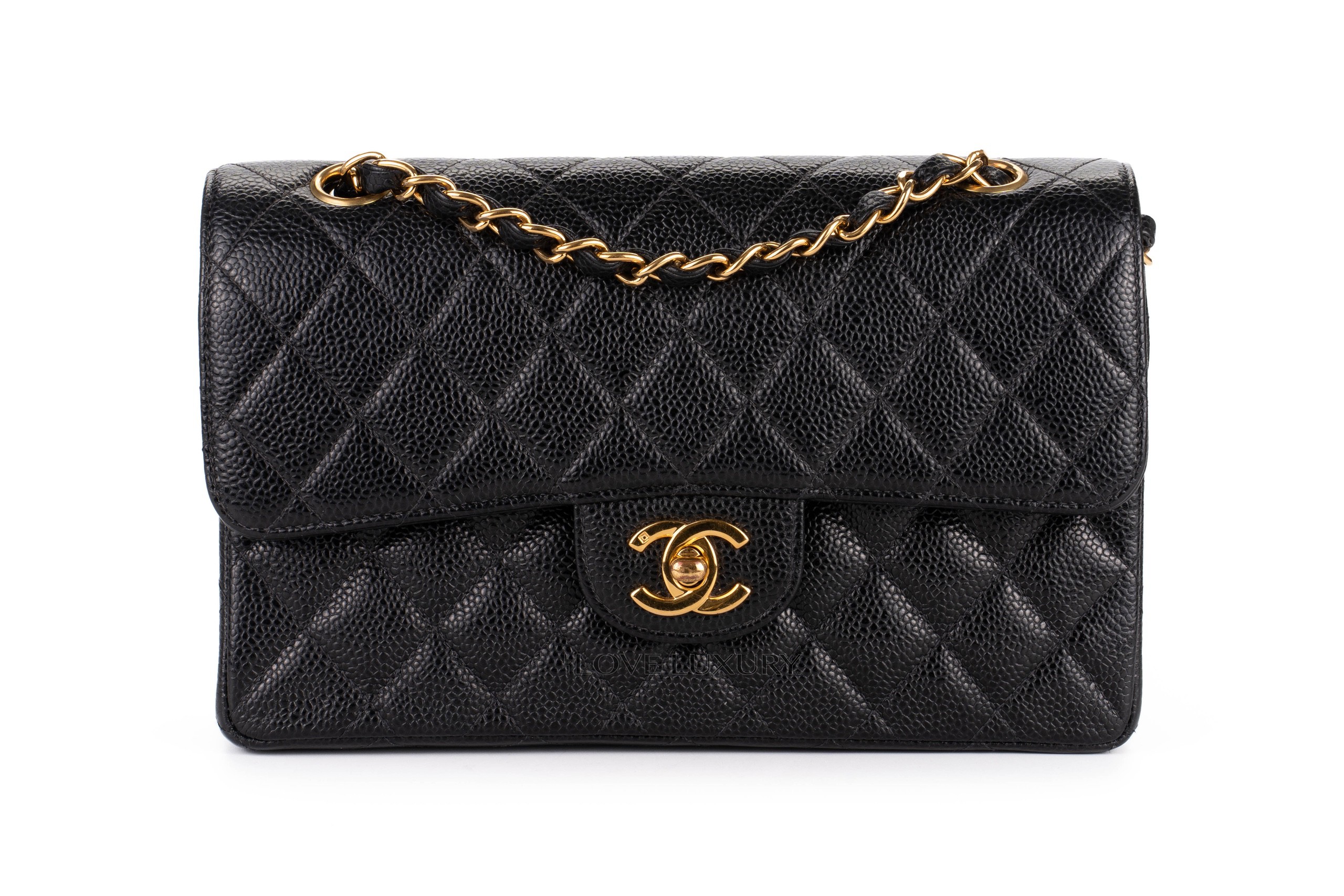 Chanel-Vintage-Small-Classic-Flap-Caviar-Gold-Hardware-1