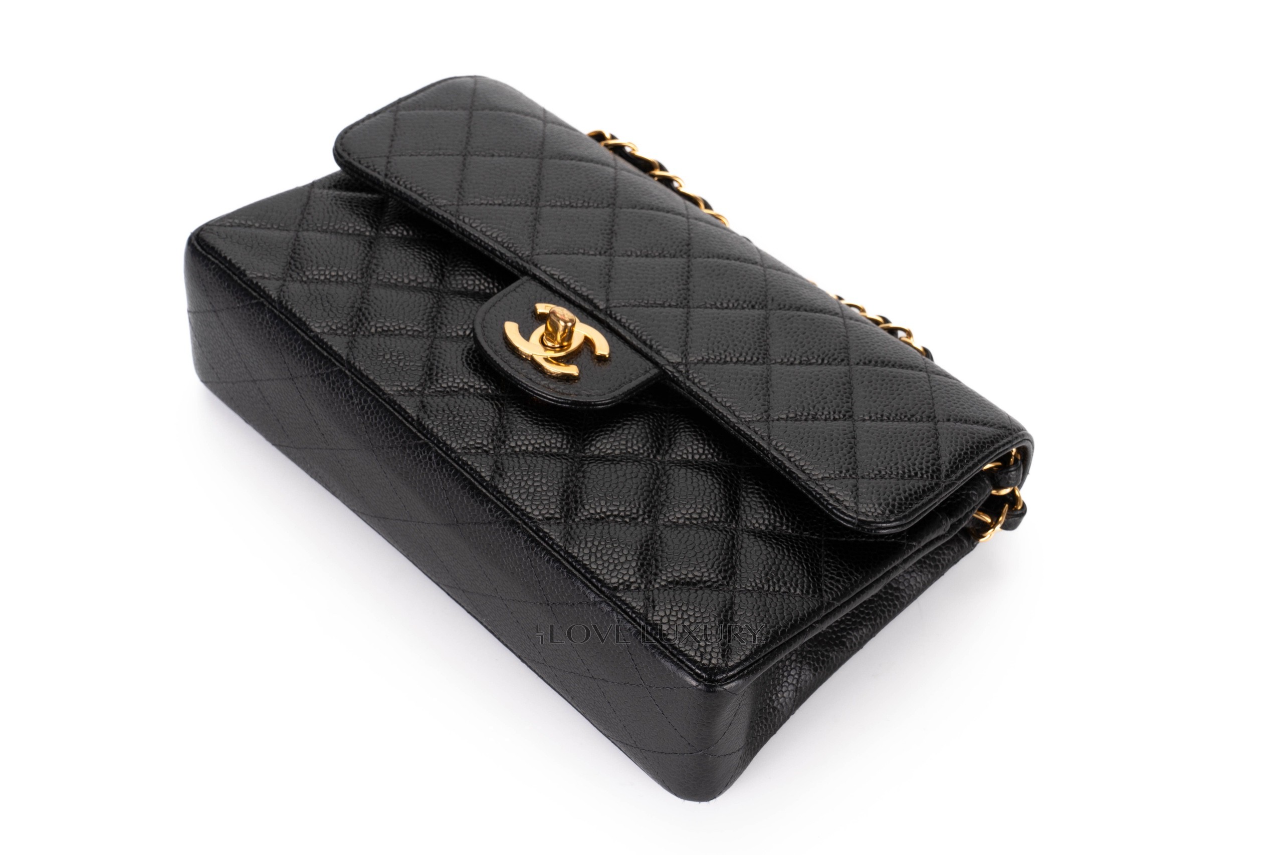 Chanel-Vintage-Small-Classic-Flap-Caviar-Gold-Hardware-13