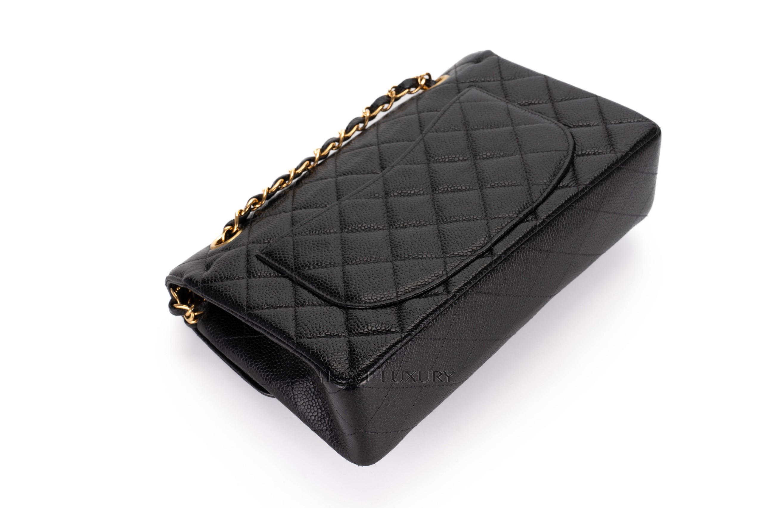 Chanel-Vintage-Small-Classic-Flap-Caviar-Gold-Hardware-14