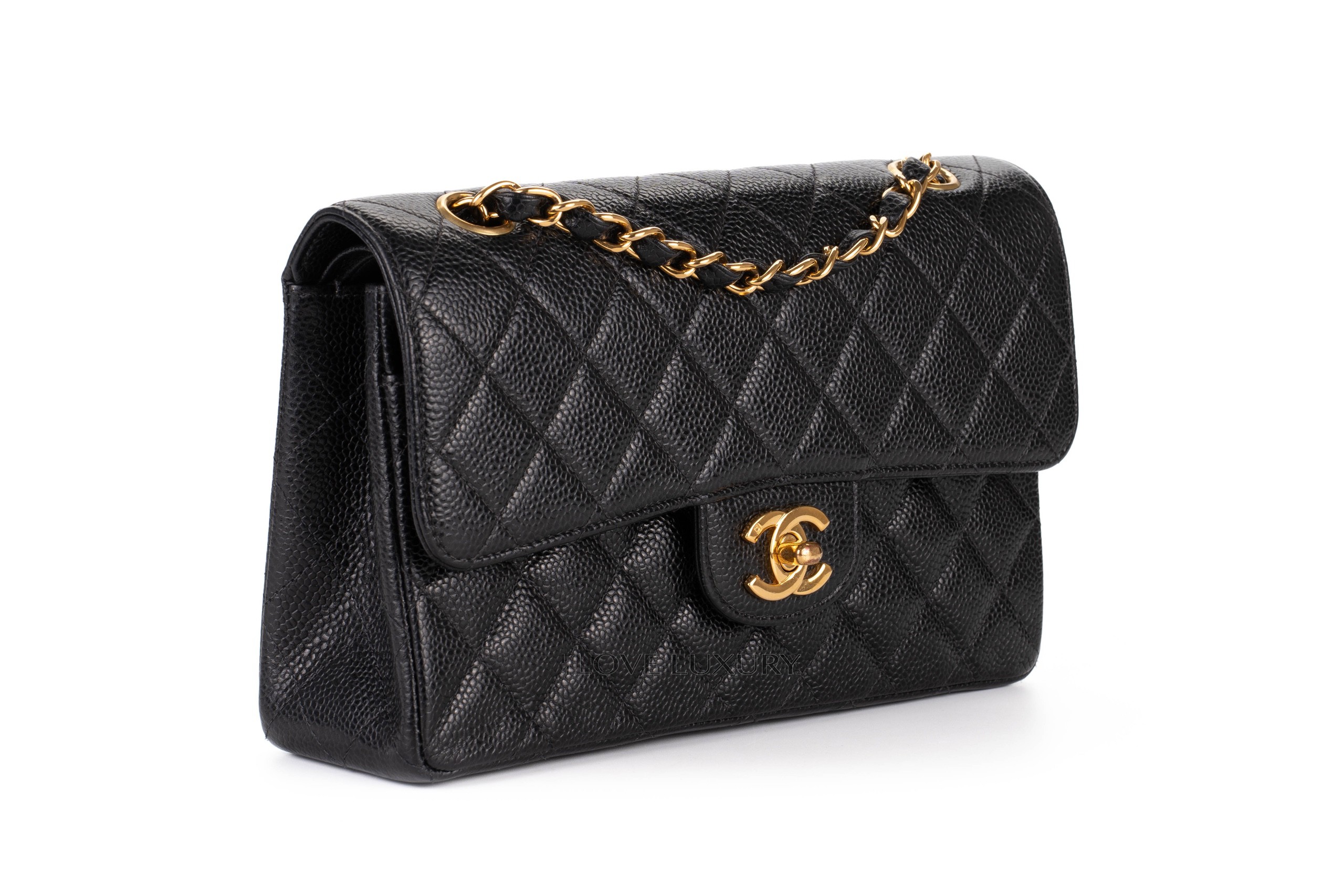 Chanel-Vintage-Small-Classic-Flap-Caviar-Gold-Hardware-2