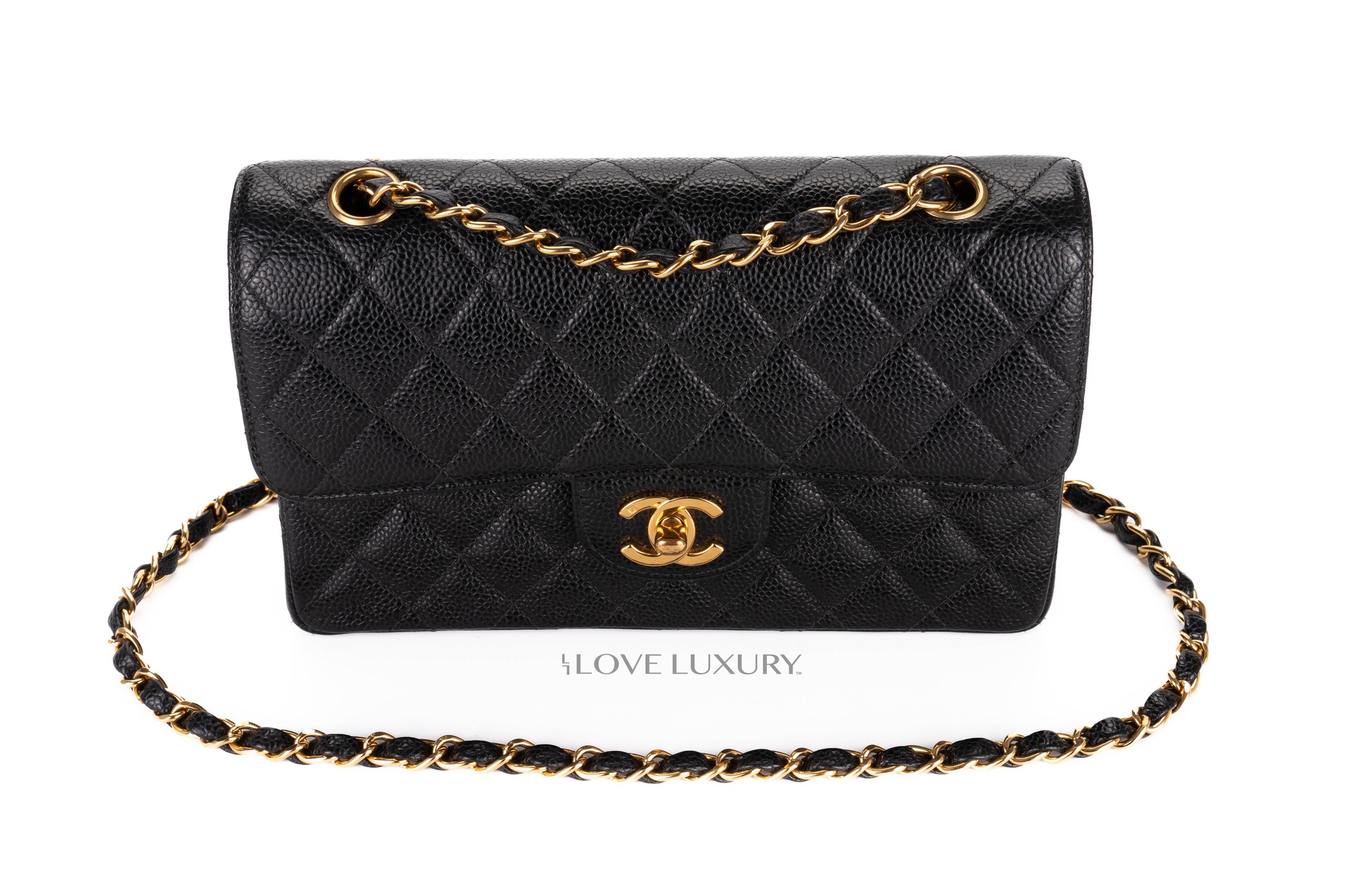 Chanel-Vintage-Small-Classic-Flap-Caviar-Gold-Hardware-8