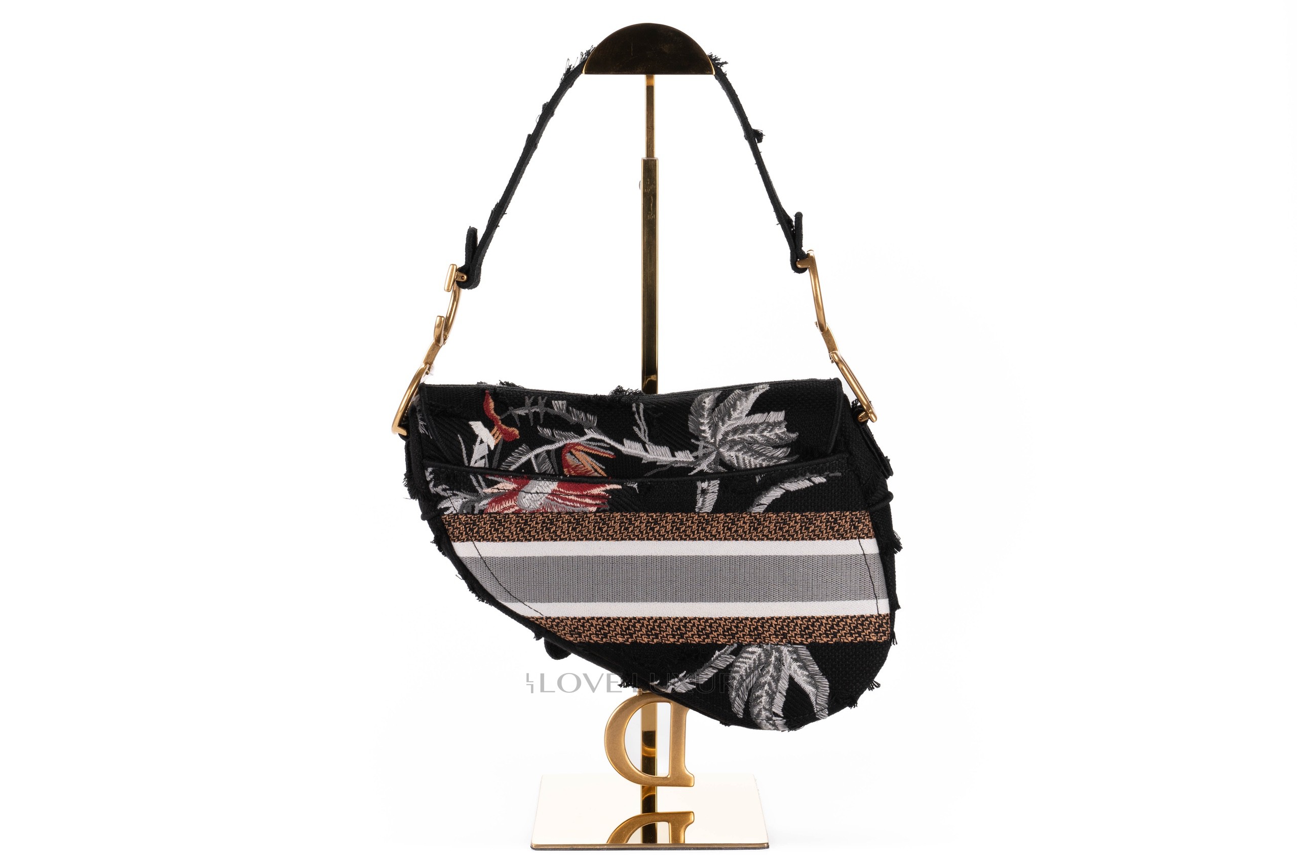 Dior Small Saddle Floral Embroidered Camouflage Flowers Canvas