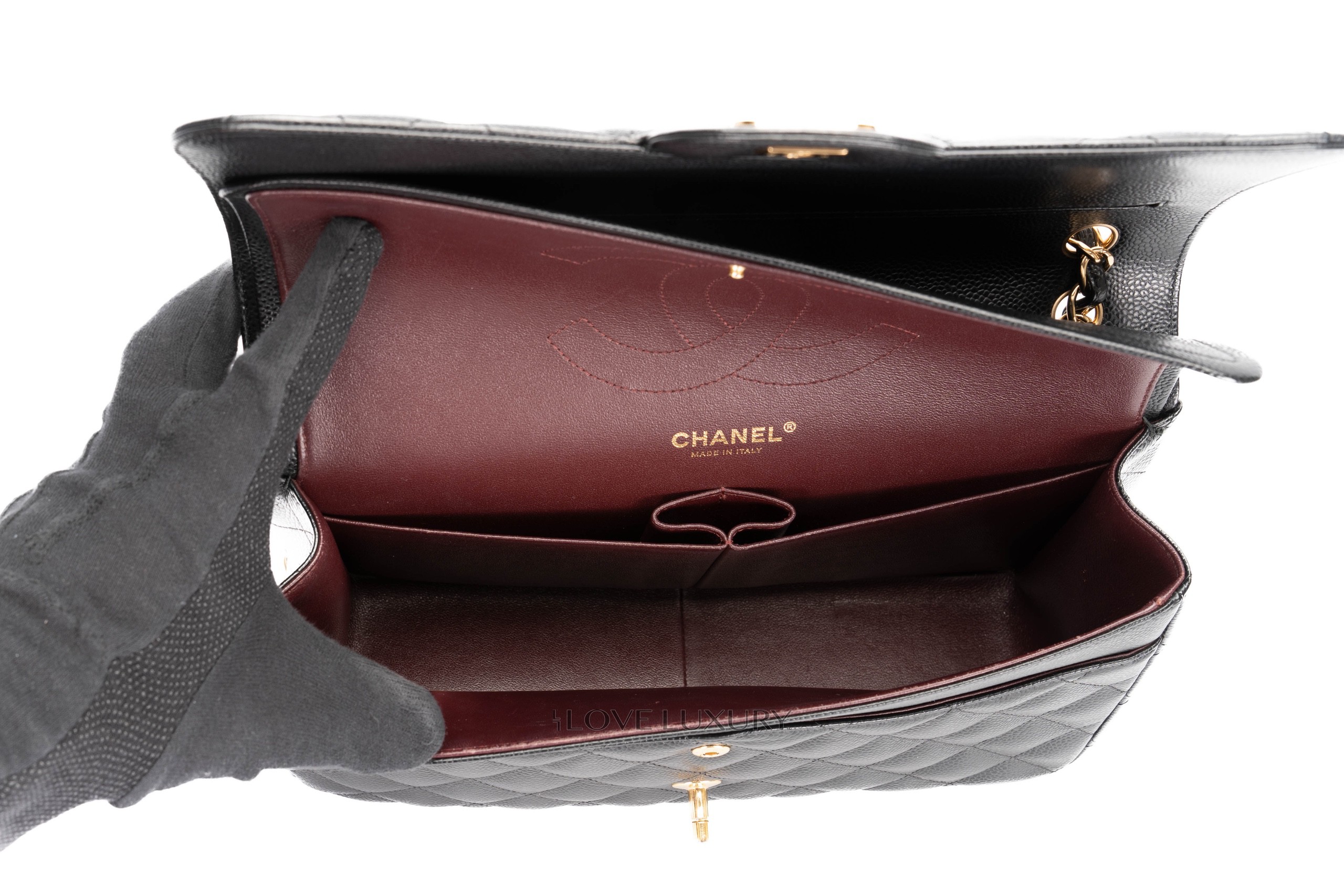 Chanel Jumbo Black Classic Flap Caviar Gold Hardware - Luxury Shopping