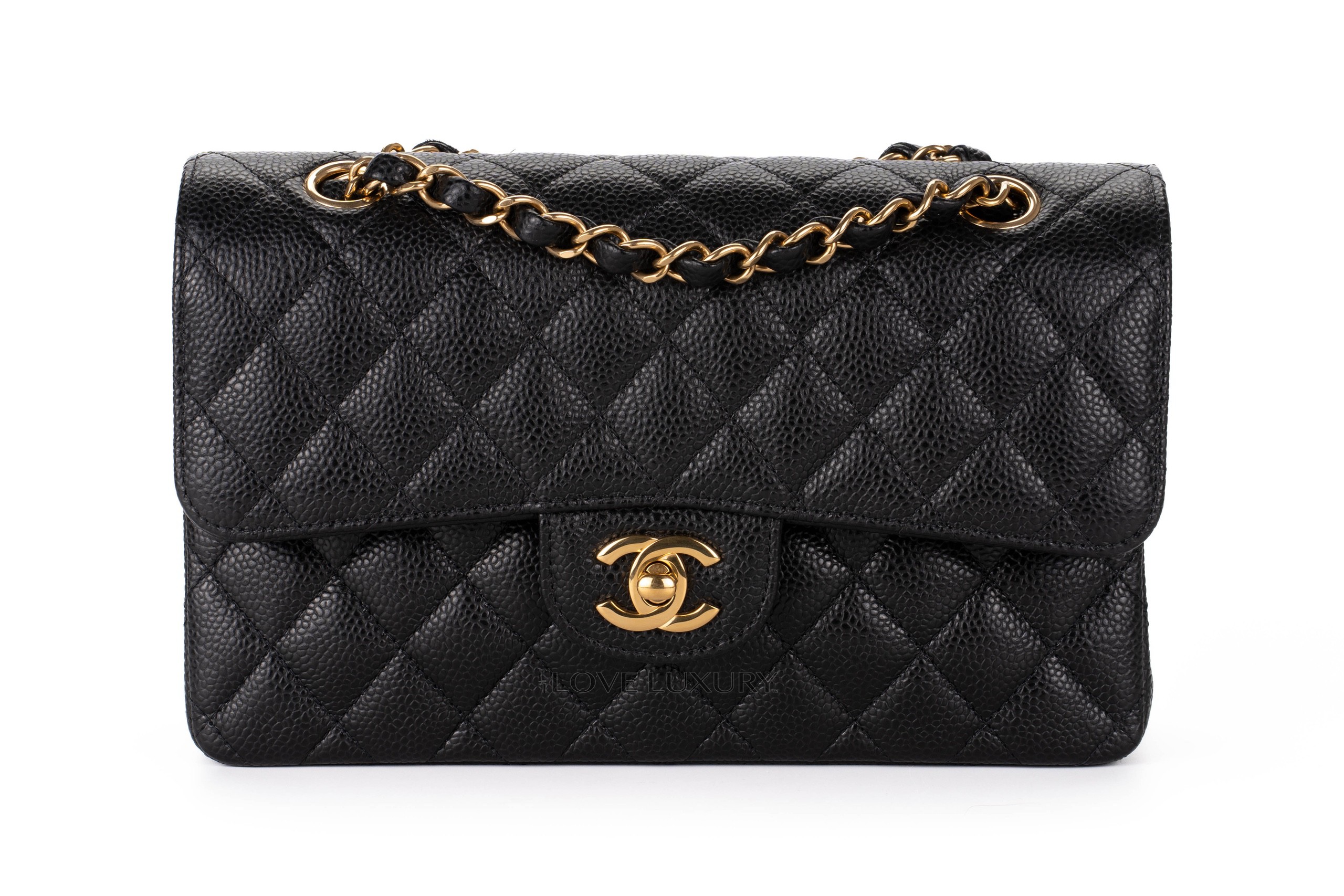 Chanel-Small-Classic-Flap-Caviar-Black-Gold-Hardware-as-new-2022-1