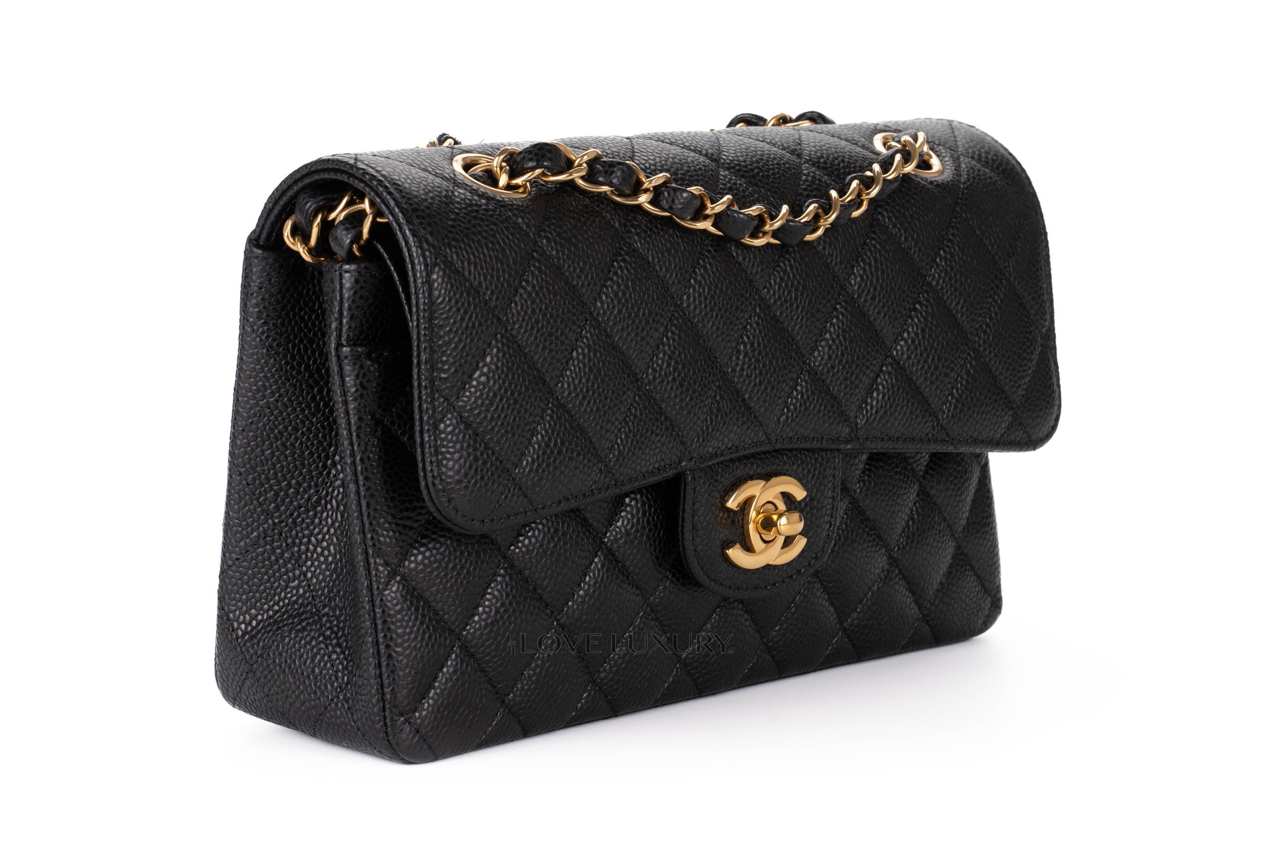 Chanel-Small-Classic-Flap-Caviar-Black-Gold-Hardware-as-new-2022-2