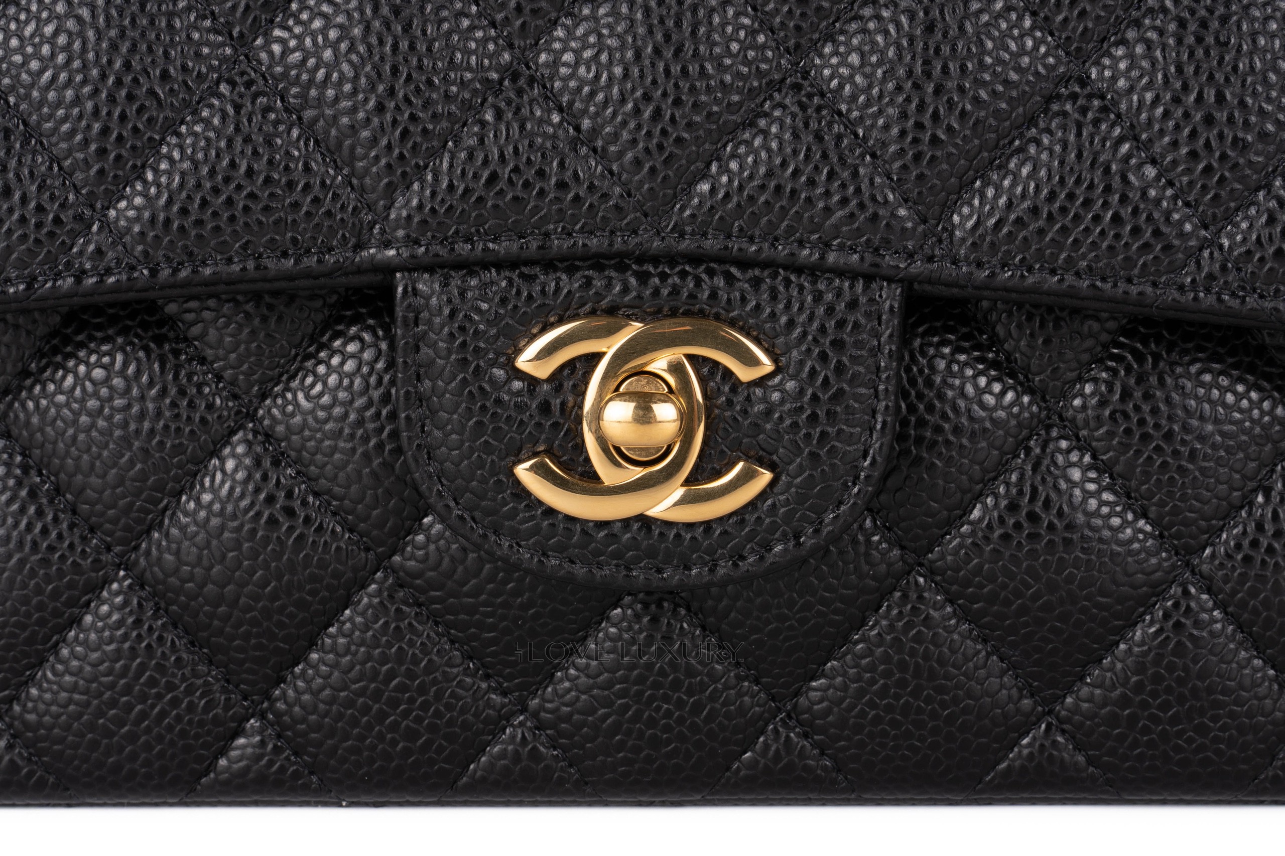 Chanel-Small-Classic-Flap-Caviar-Black-Gold-Hardware-as-new-2022-7