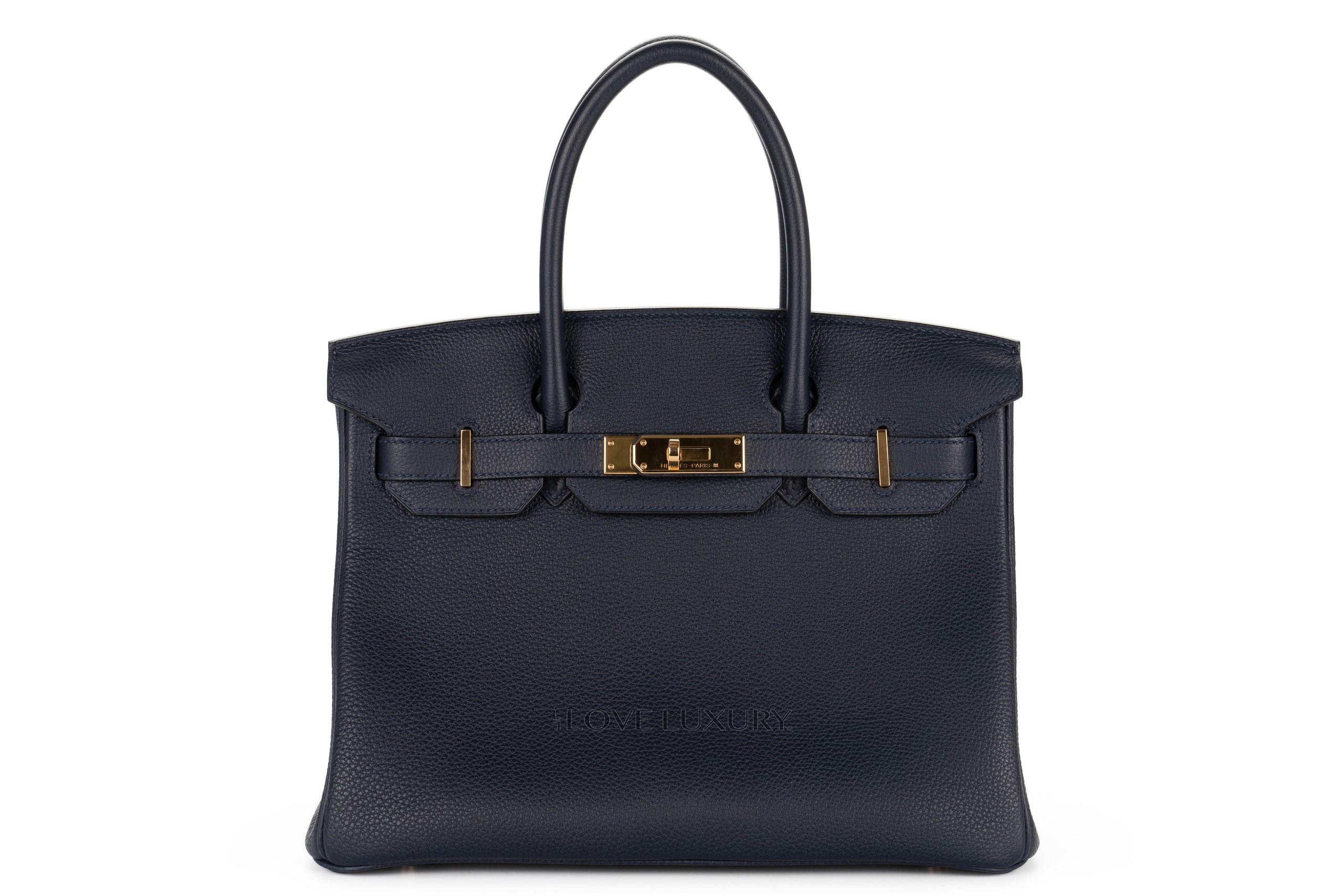 Hermes Birkin bag 30 Blue nuit Togo leather Rose gold hardware