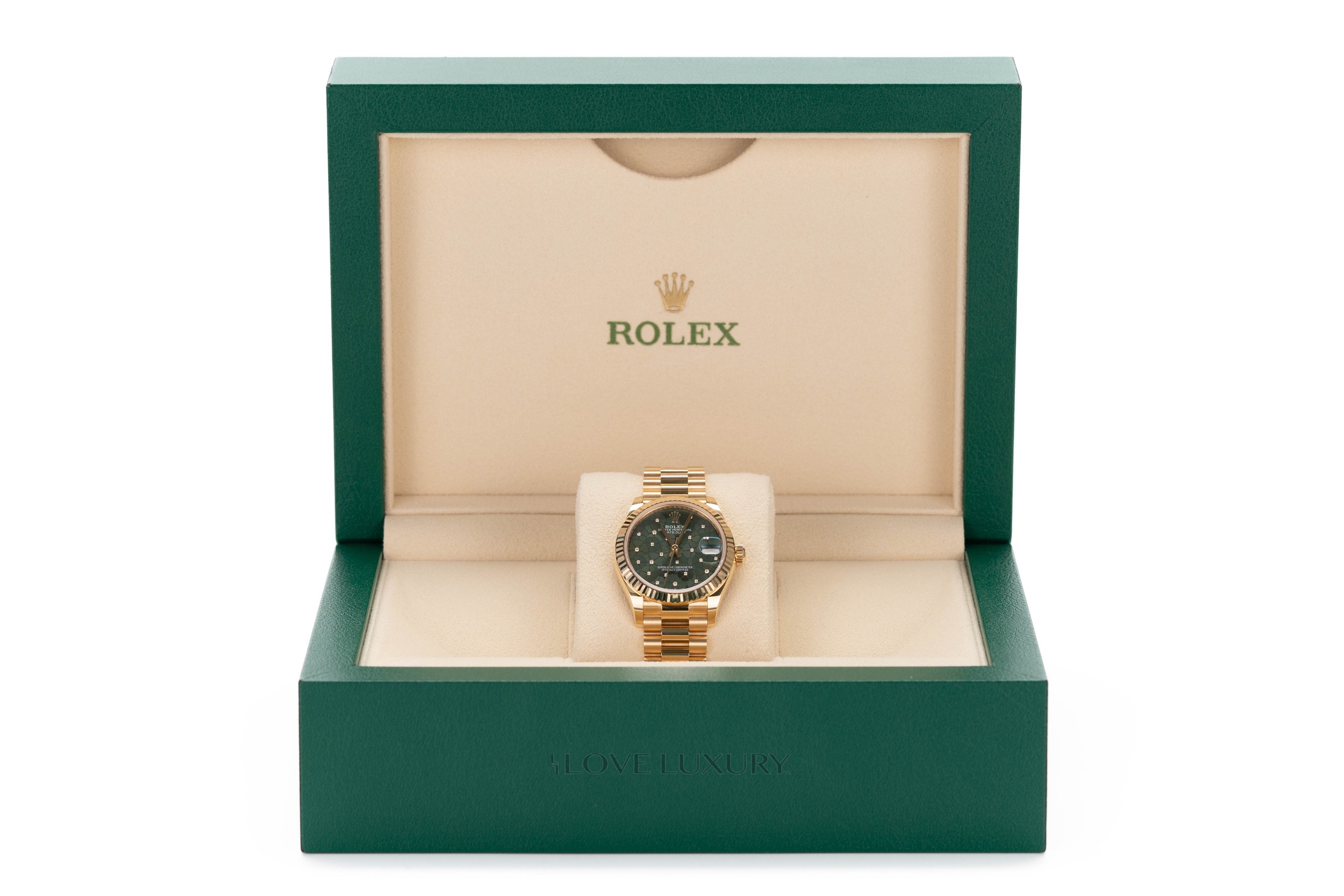 Rolex-DateJust-31-Yellow-Gold-Olive-Green-Diamond-Dial-11