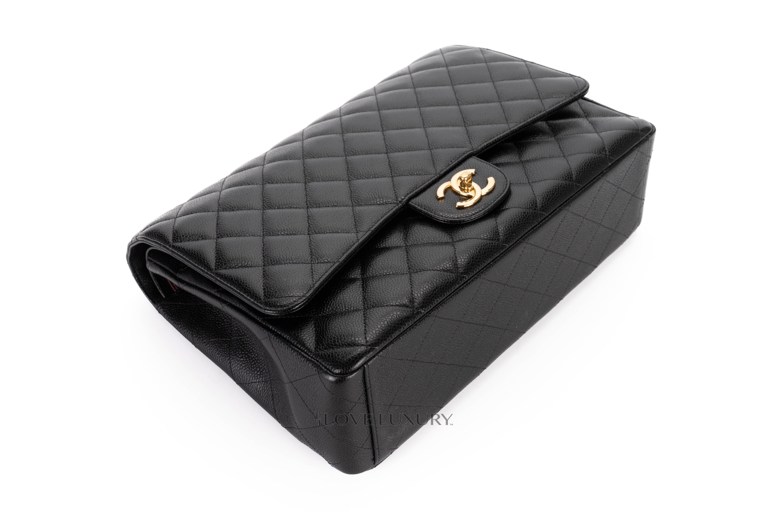 Chanel Maxi Classic Flap Caviar Black Gold Hardware - Luxury Shopping