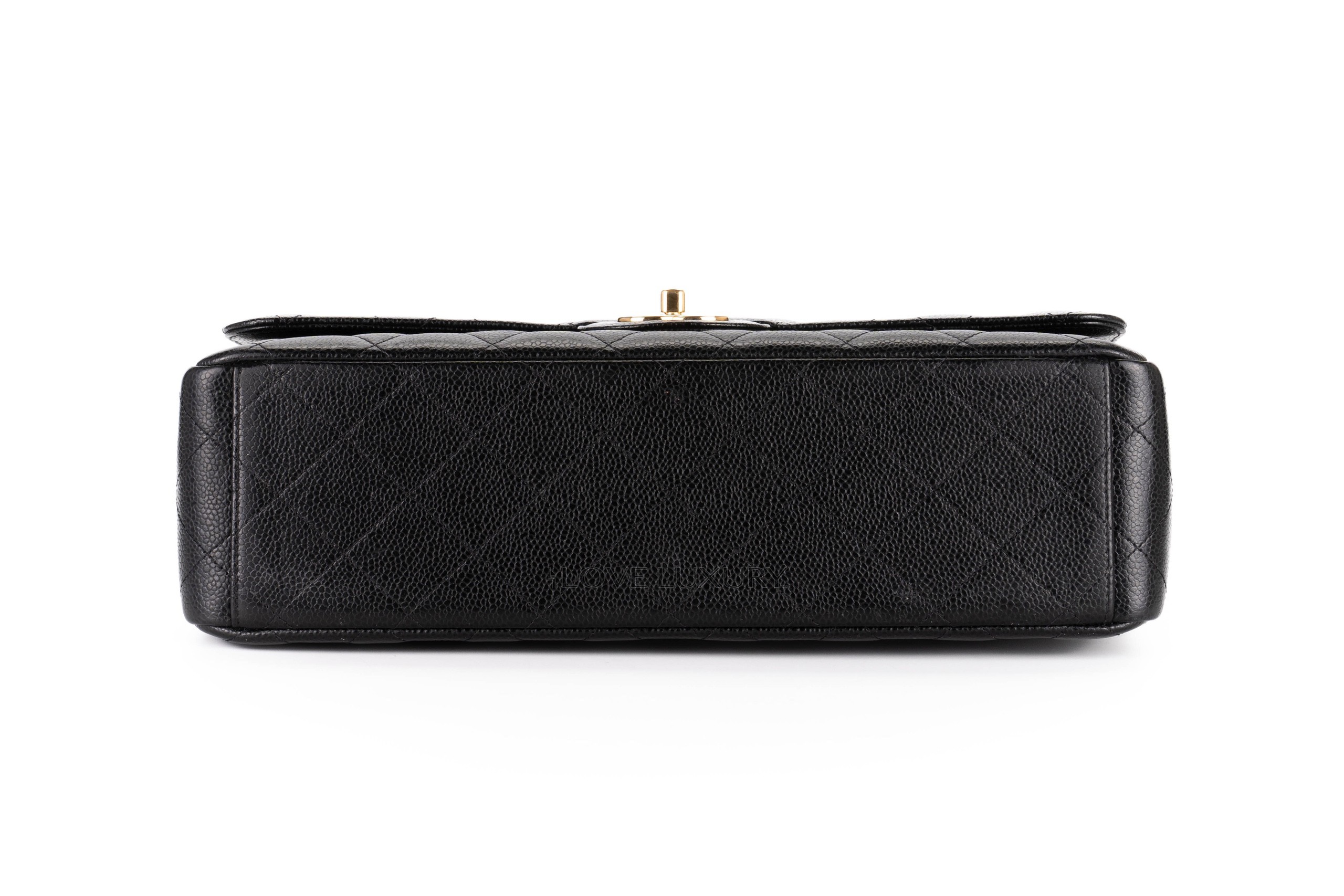 Chanel Maxi Classic Flap Caviar Black Gold Hardware - Luxury Shopping