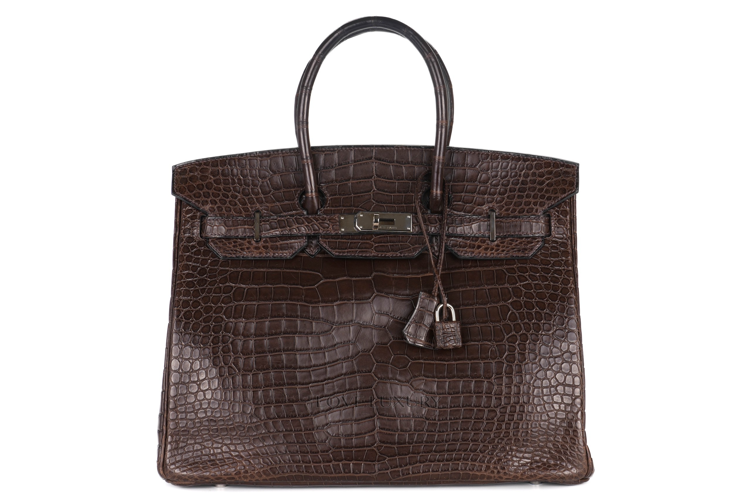 Hermès Birkin 35 Havane Matte Porosus Crocodile Palladium hardware