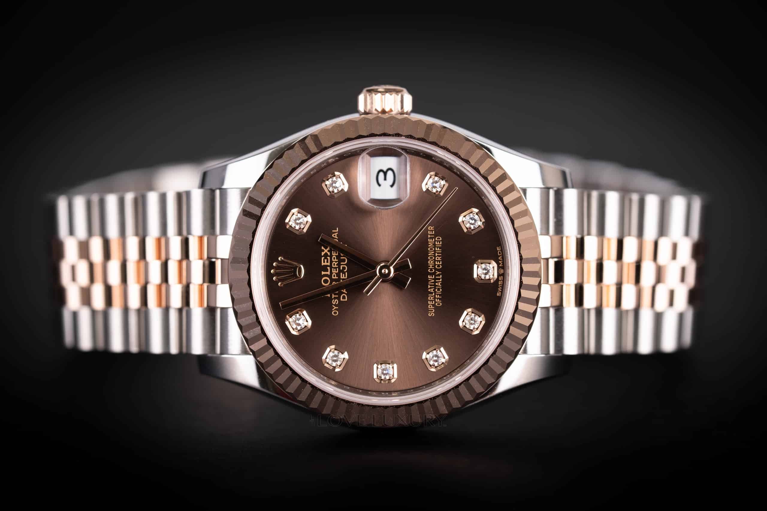 Rolex-datejust-rose-gold-and-steel-Brown-Diamond-Dial-9