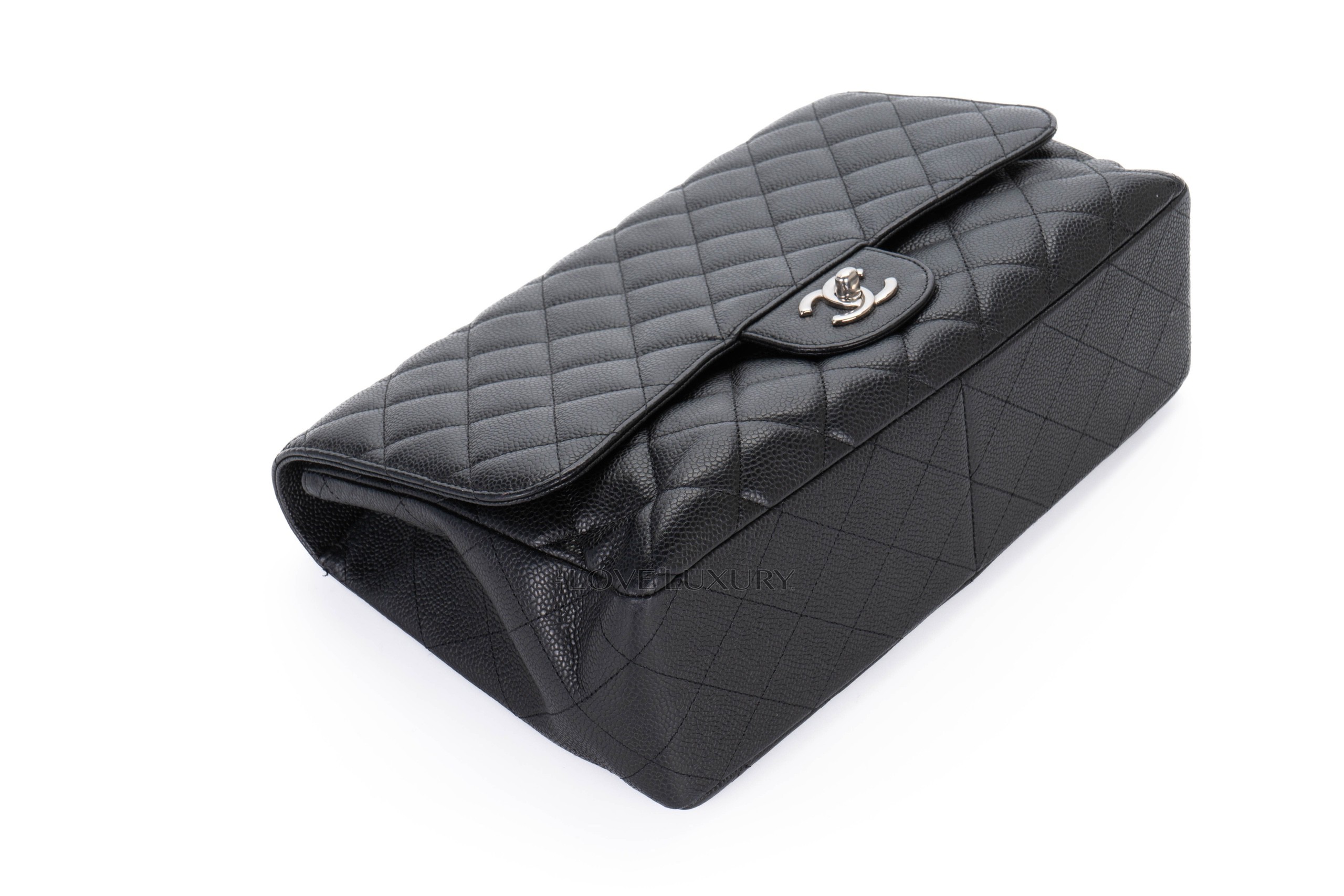 Chanel-Single-Flap-Caviar-Black-Silver-Hardware-10